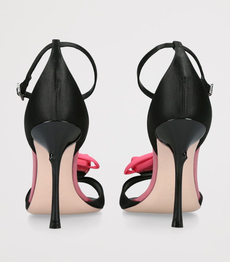 Satin Rose Heeled Sandals 100 BLACK/COMB Image 2