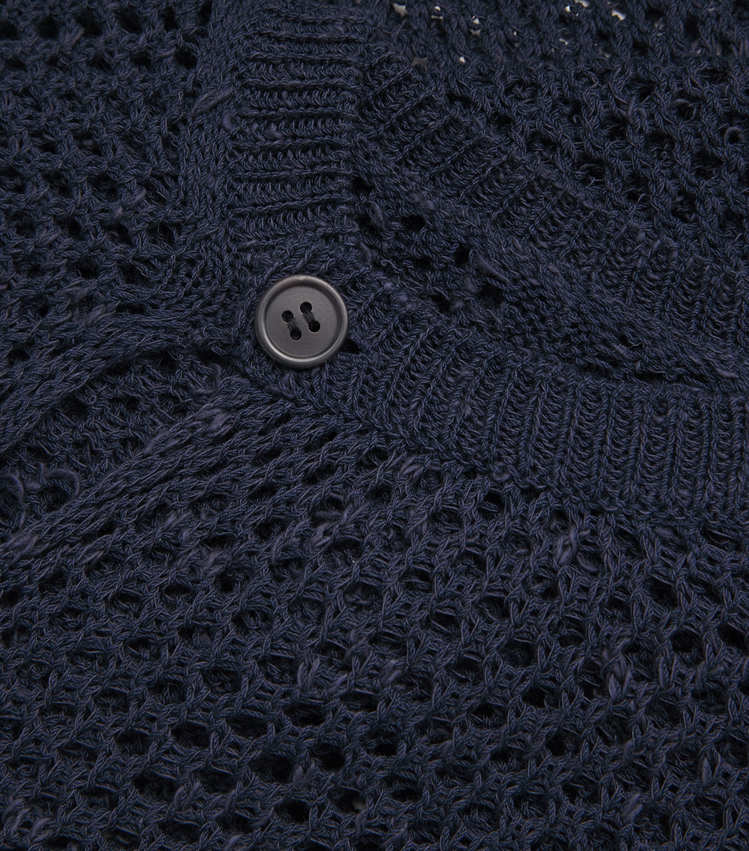 Yohji Yamamoto Mens Mesh Panel Pullover Shirt Navy Image 5