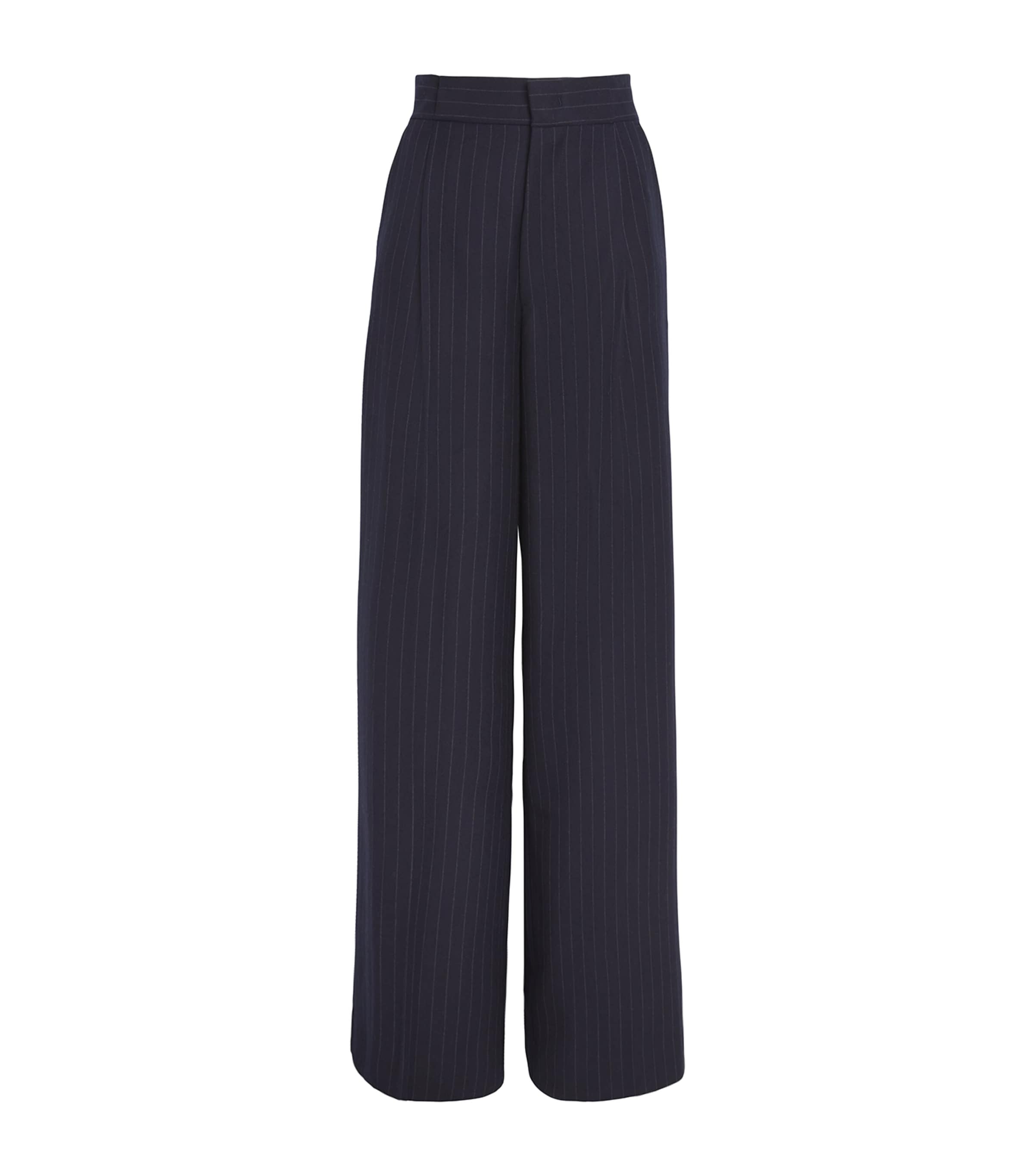 Sa Su Phi Wool Pleated Trousers In Navy