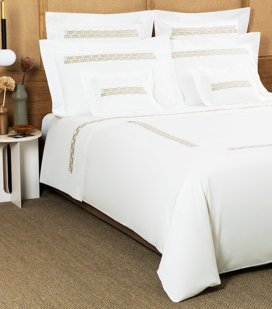 Basket Weave Super King Duvet Cover (260cm x 240cm) 6E37 - TRANQUIL GREE Image 3