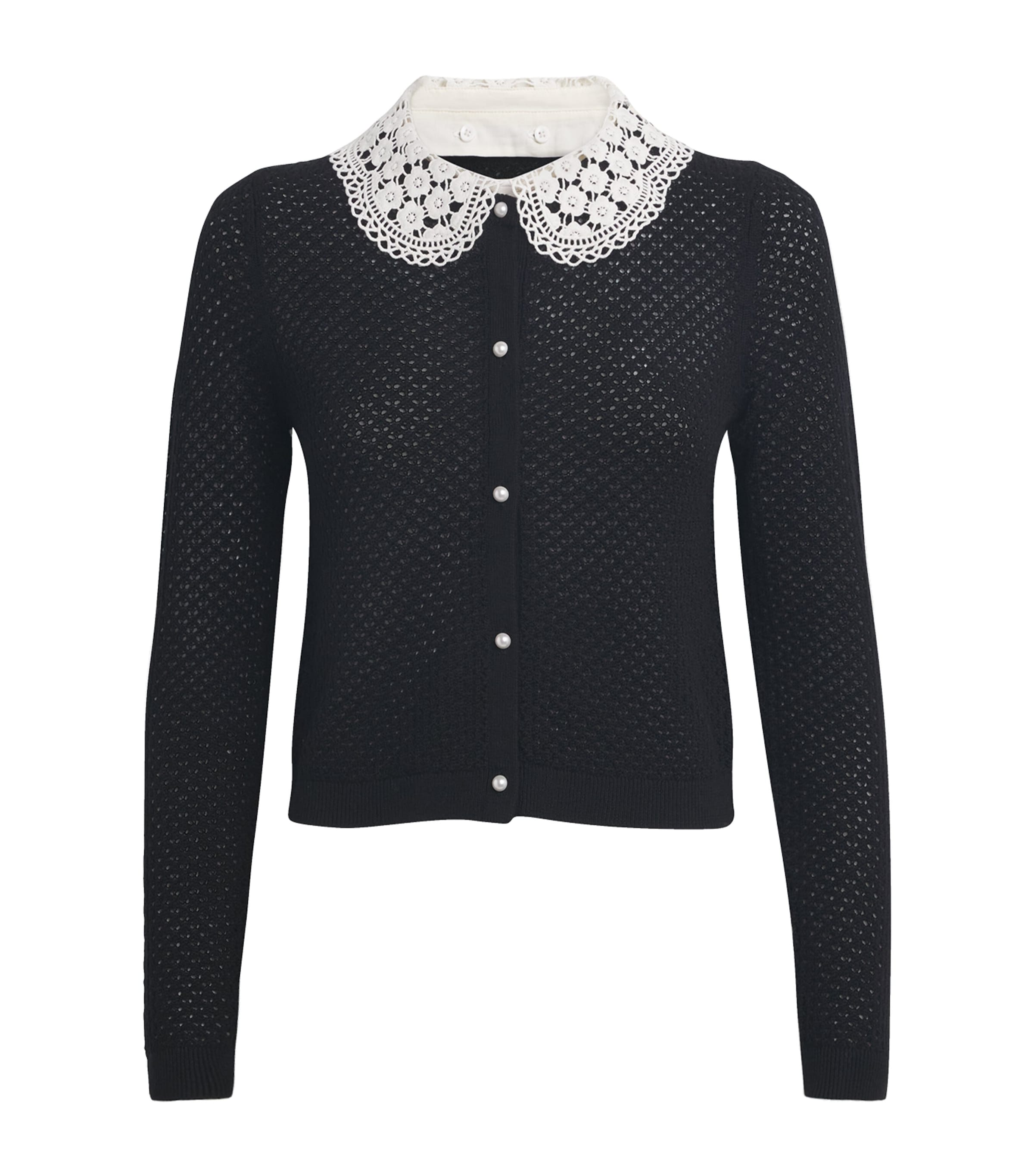 Alice And Olivia Ciara Short Sleeve Pullover With Collar In Black