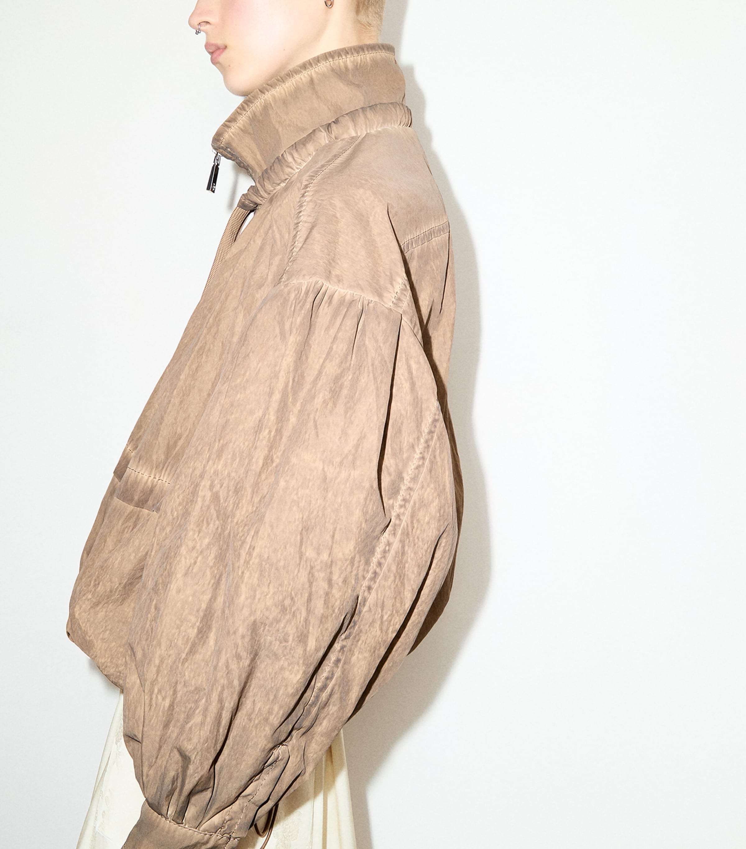 MAX&Co. Womens Oversized Zip-Up Jacket Buck Image 6