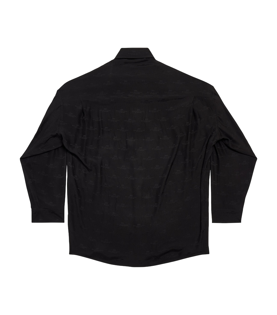 Balenciaga Womens Silk Logo Print Shirt Image 2
