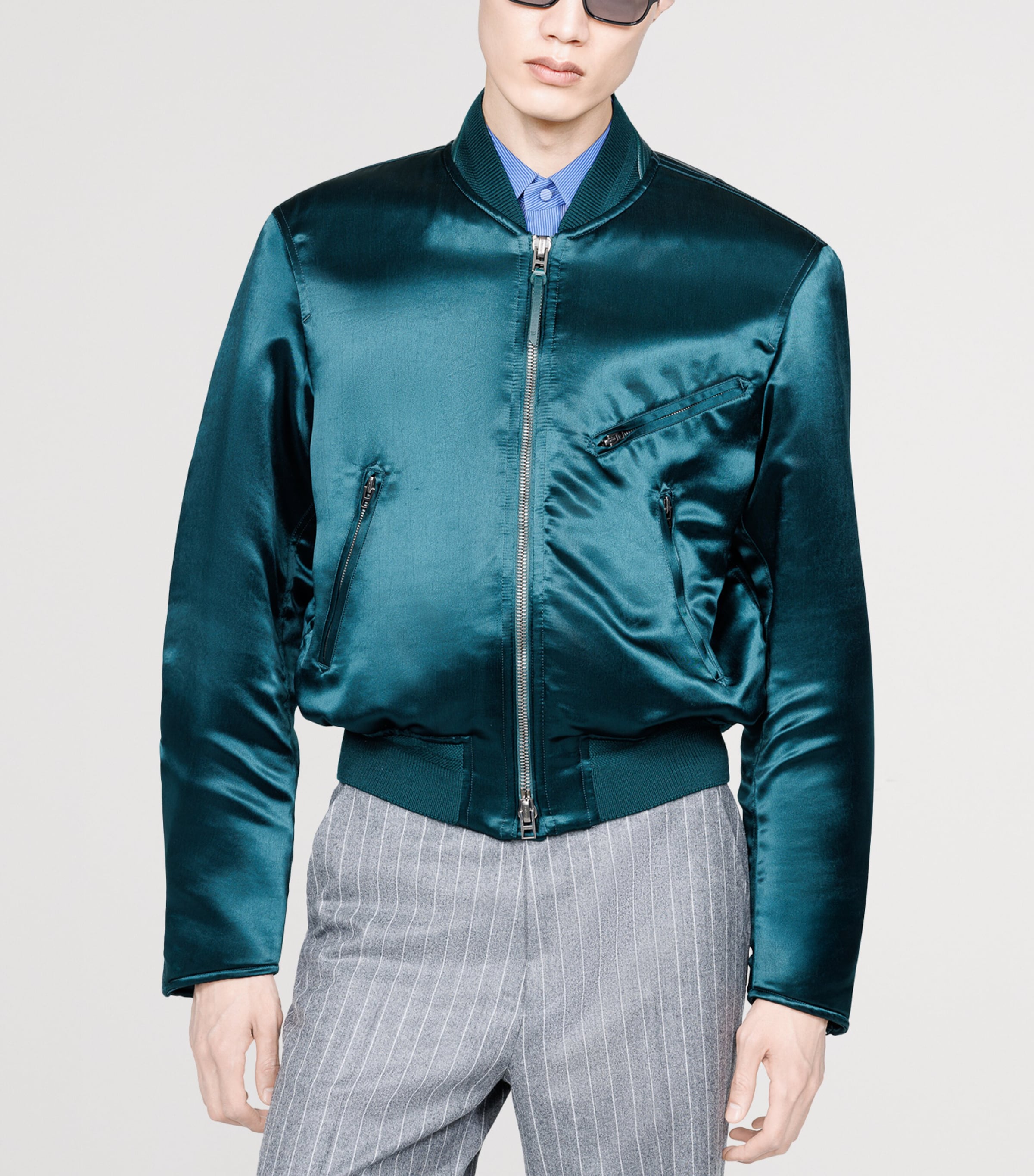 TOM FORD Mens Satin Bomber Jacket Gcm Image 3