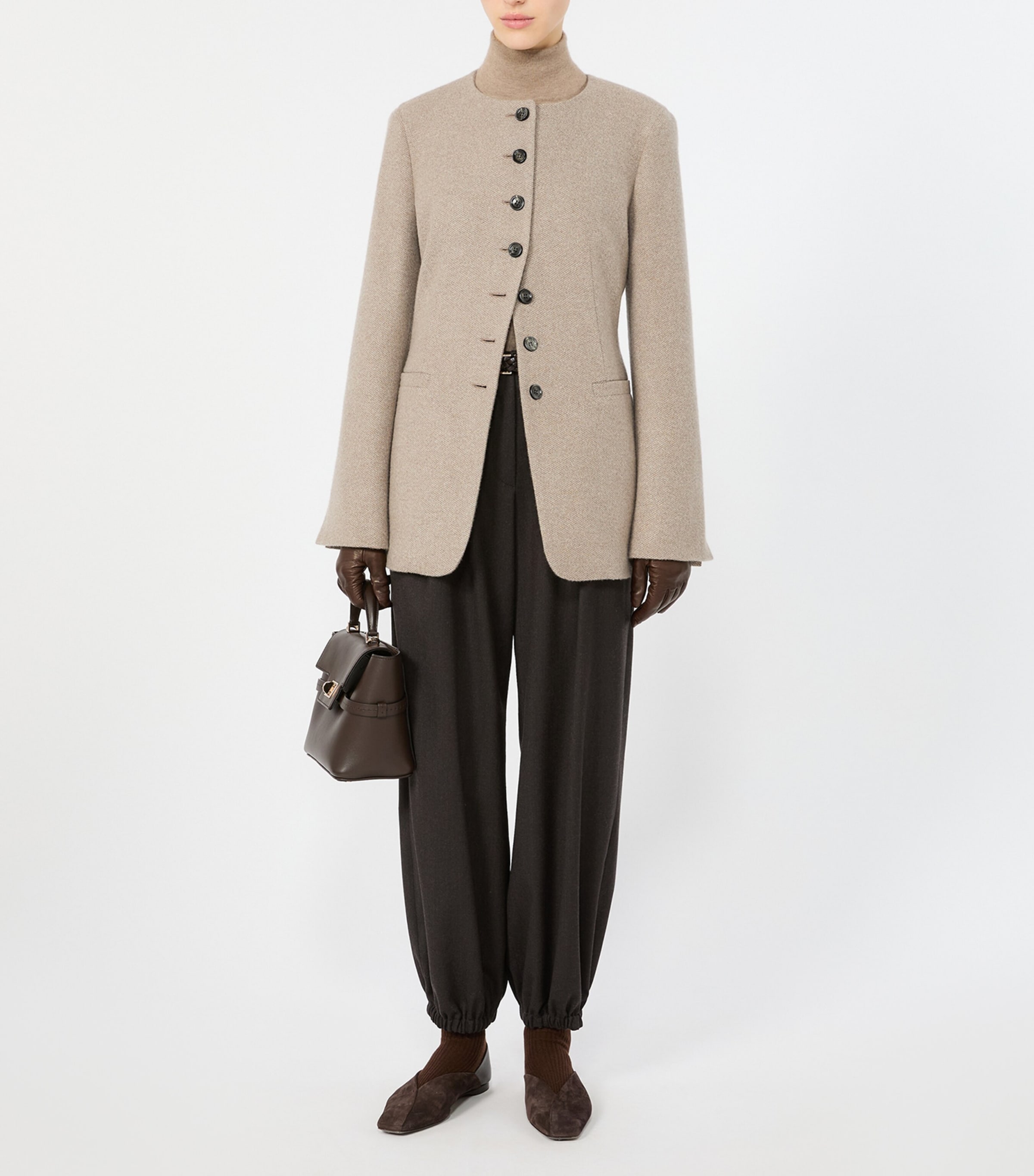 Max Mara Womens Cashmere Rollneck Sweater Sand Image 4