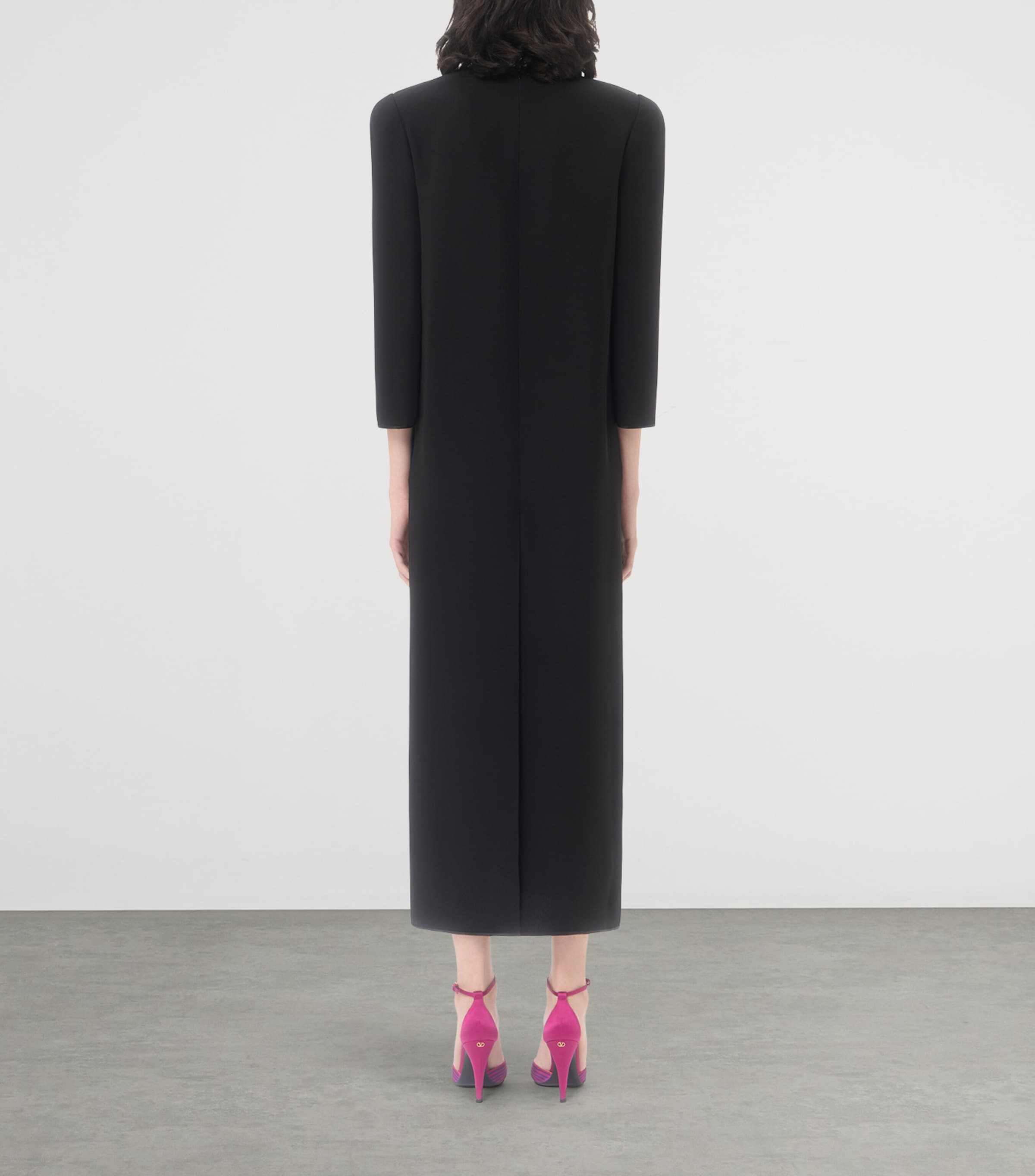 Valentino Womens Silk Embellished-Collar Midi Dress Nud Image 5