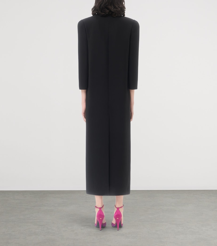 Valentino Womens Silk Embellished-Collar Midi Dress Nud Image 5