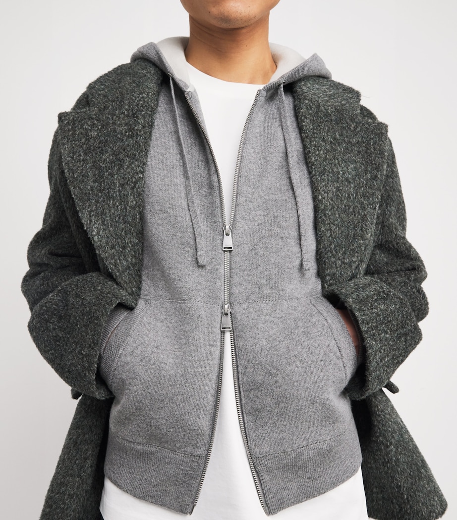 Wool-Blend Zip-Up Hoodie HEATHER GREY Image 6