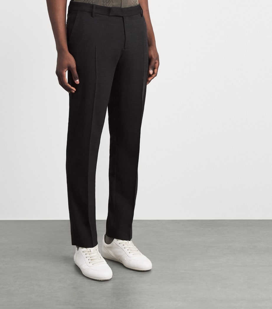 Sunspel Mens Textured Wool Chinos Brgd Truffle Image 4