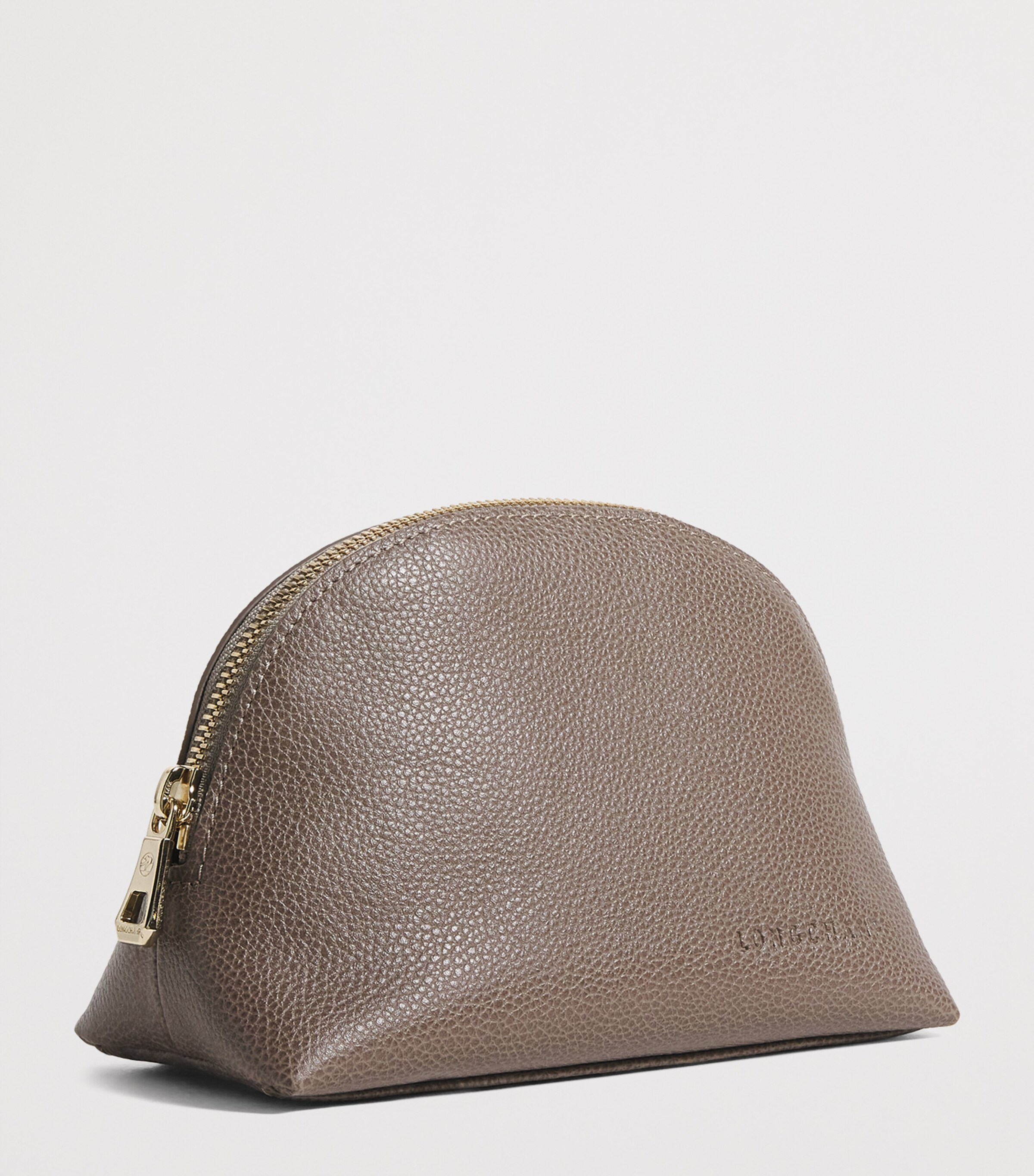 Longchamp Leather Le Foulonné Pouch Taupe Image 2