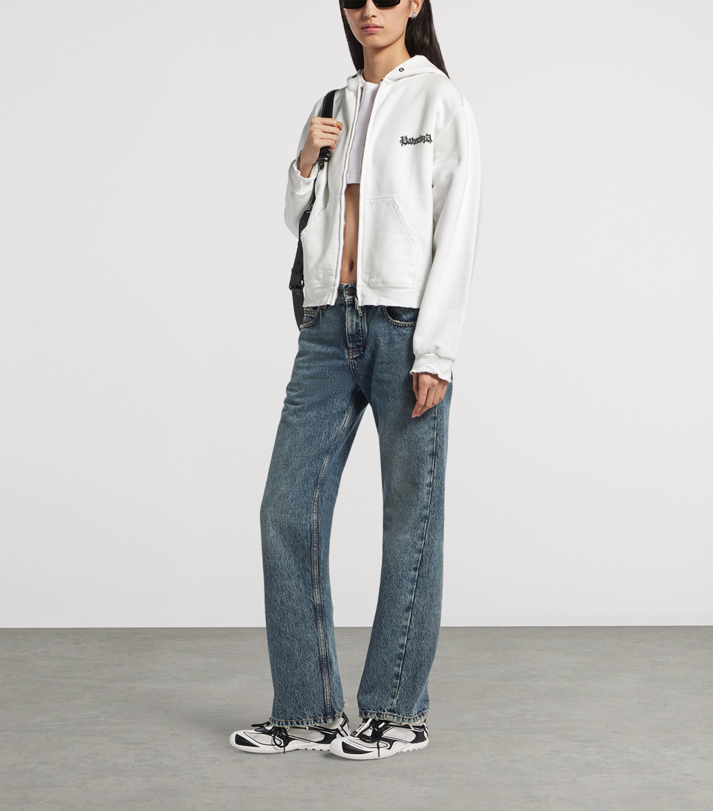 Balenciaga Womens Cotton Salon De Couture Zip-Up Hoodie Image 2