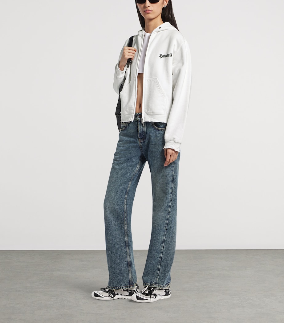 Balenciaga Womens Cotton Salon De Couture Zip-Up Hoodie Image 2