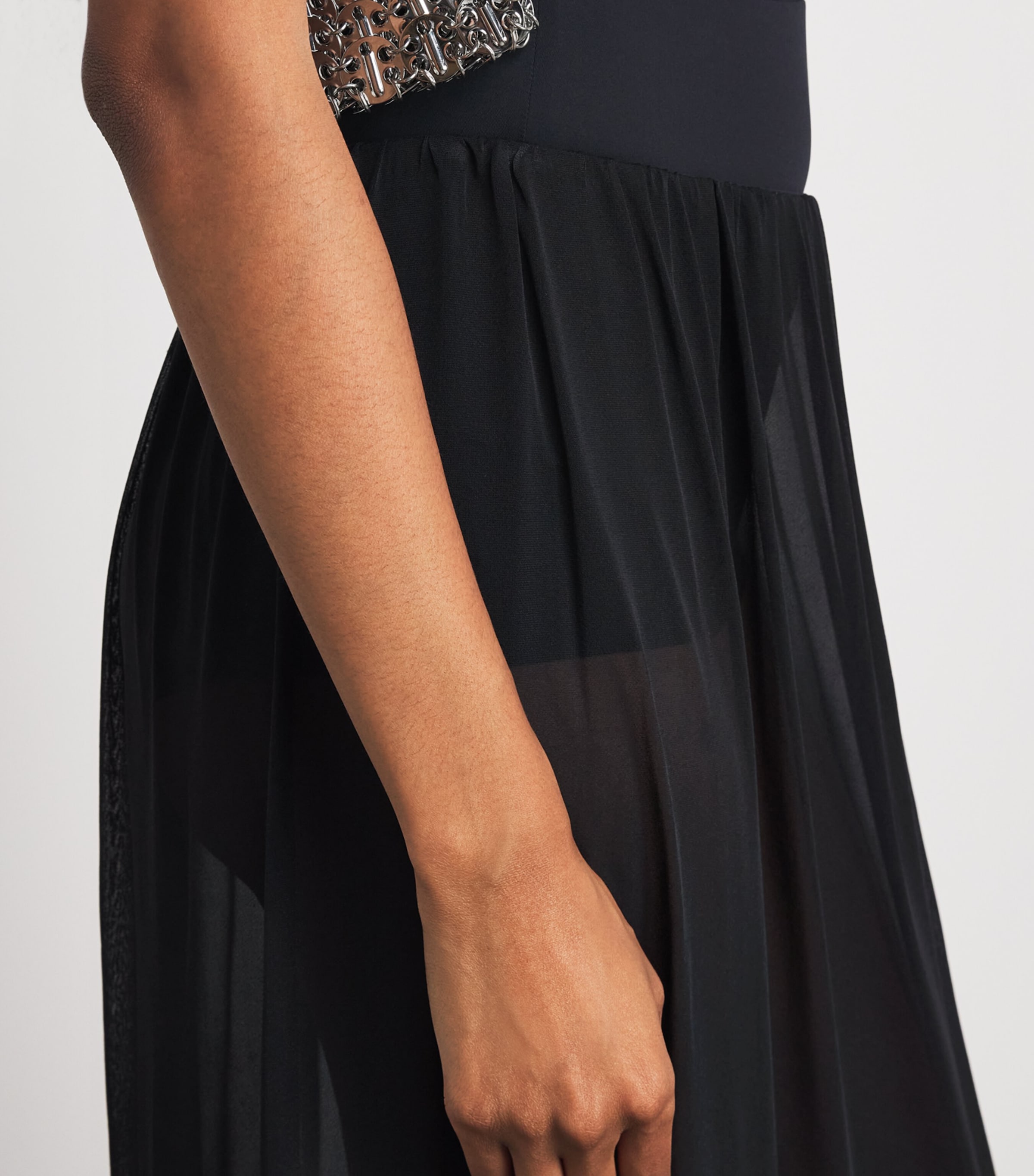 Moré Noir Womens Chiffon Aria Maxi Skirt Black Image 3