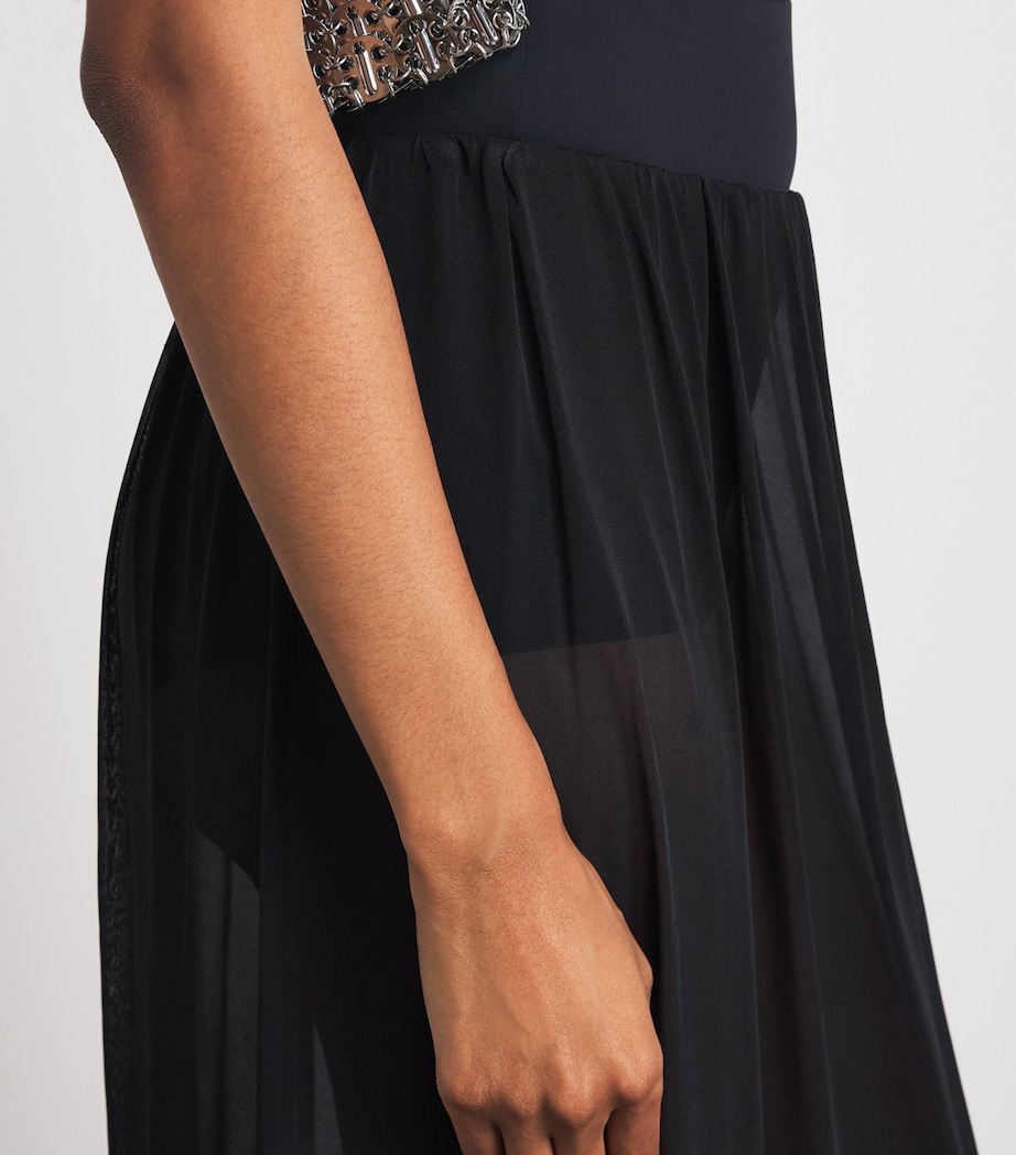 Moré Noir Womens Chiffon Aria Maxi Skirt Black Image 3