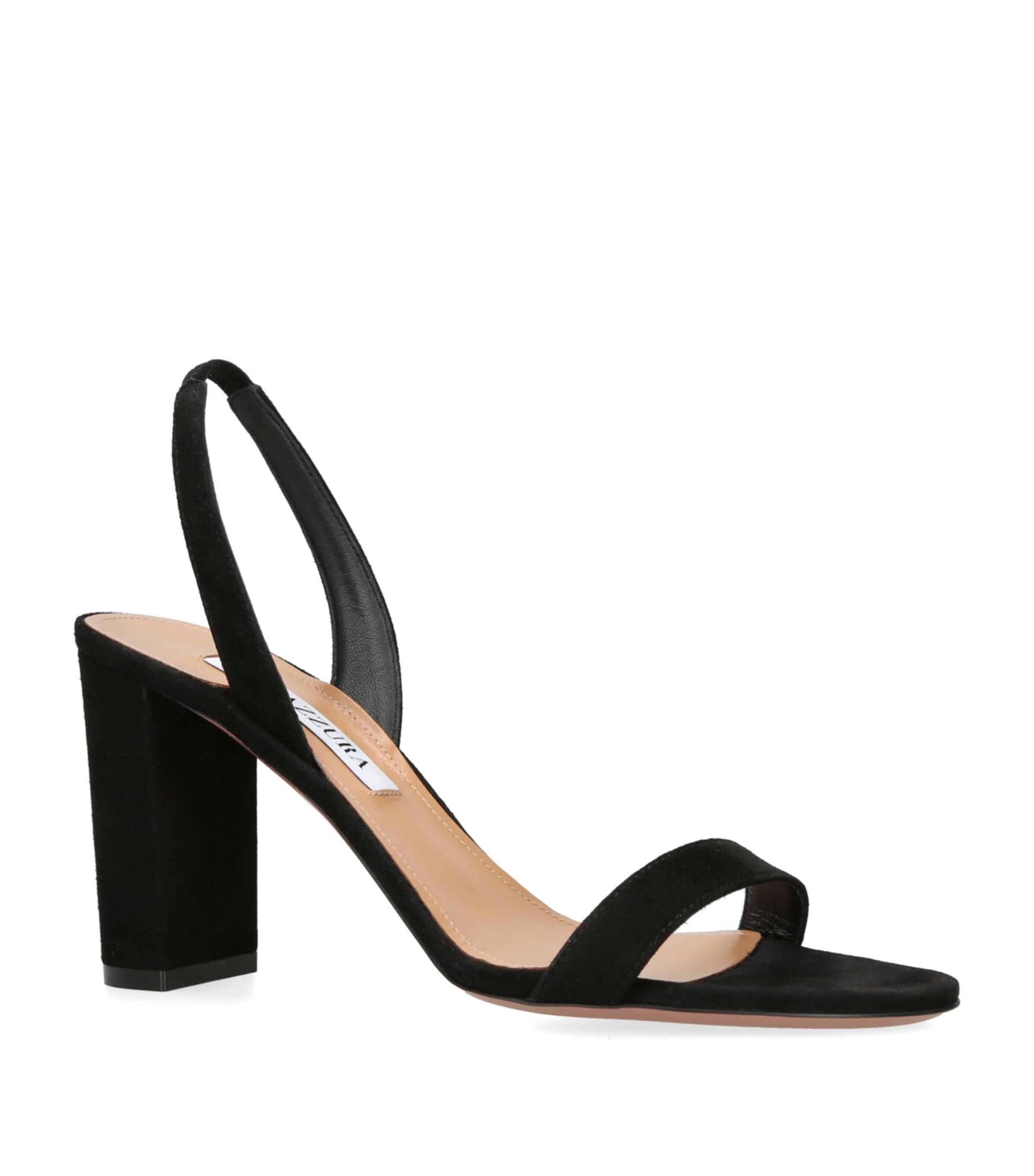 Suede So Nude Slingback Sandals 85 BLACK Image 3