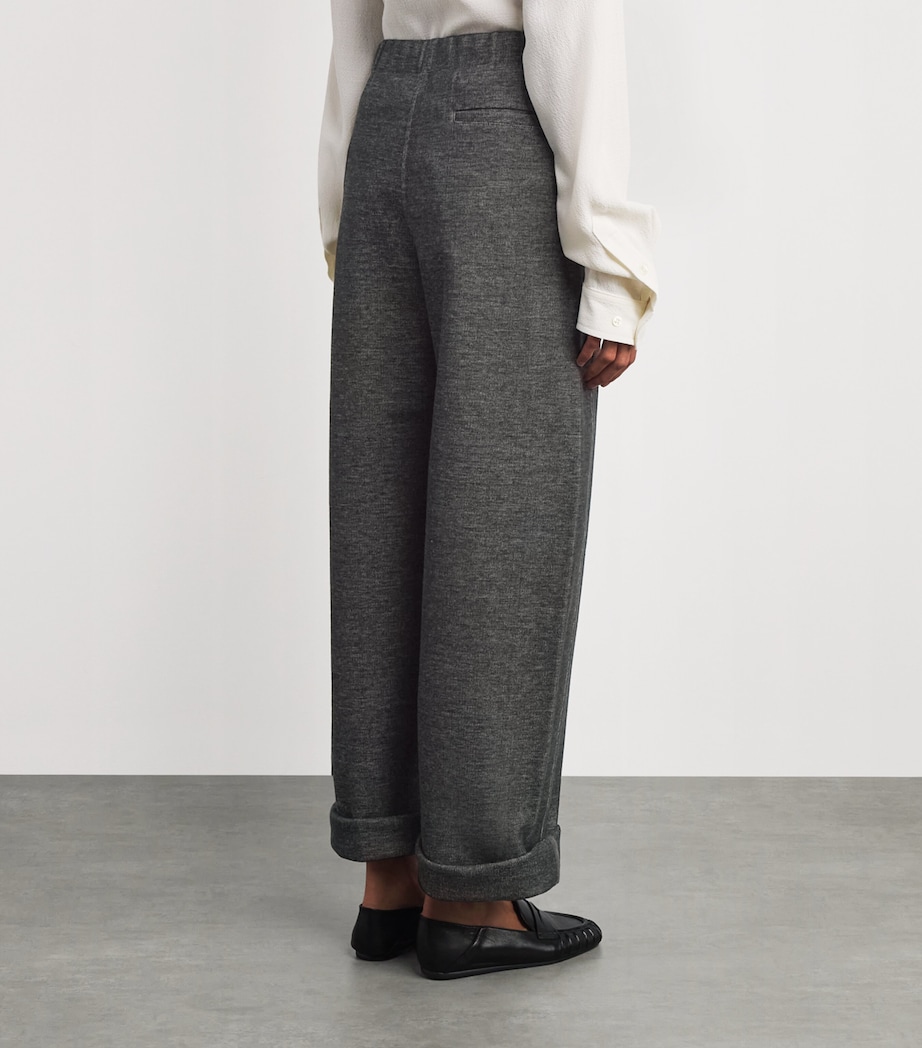 Wool-Blend Barrel Trousers DARK GREY Image 4