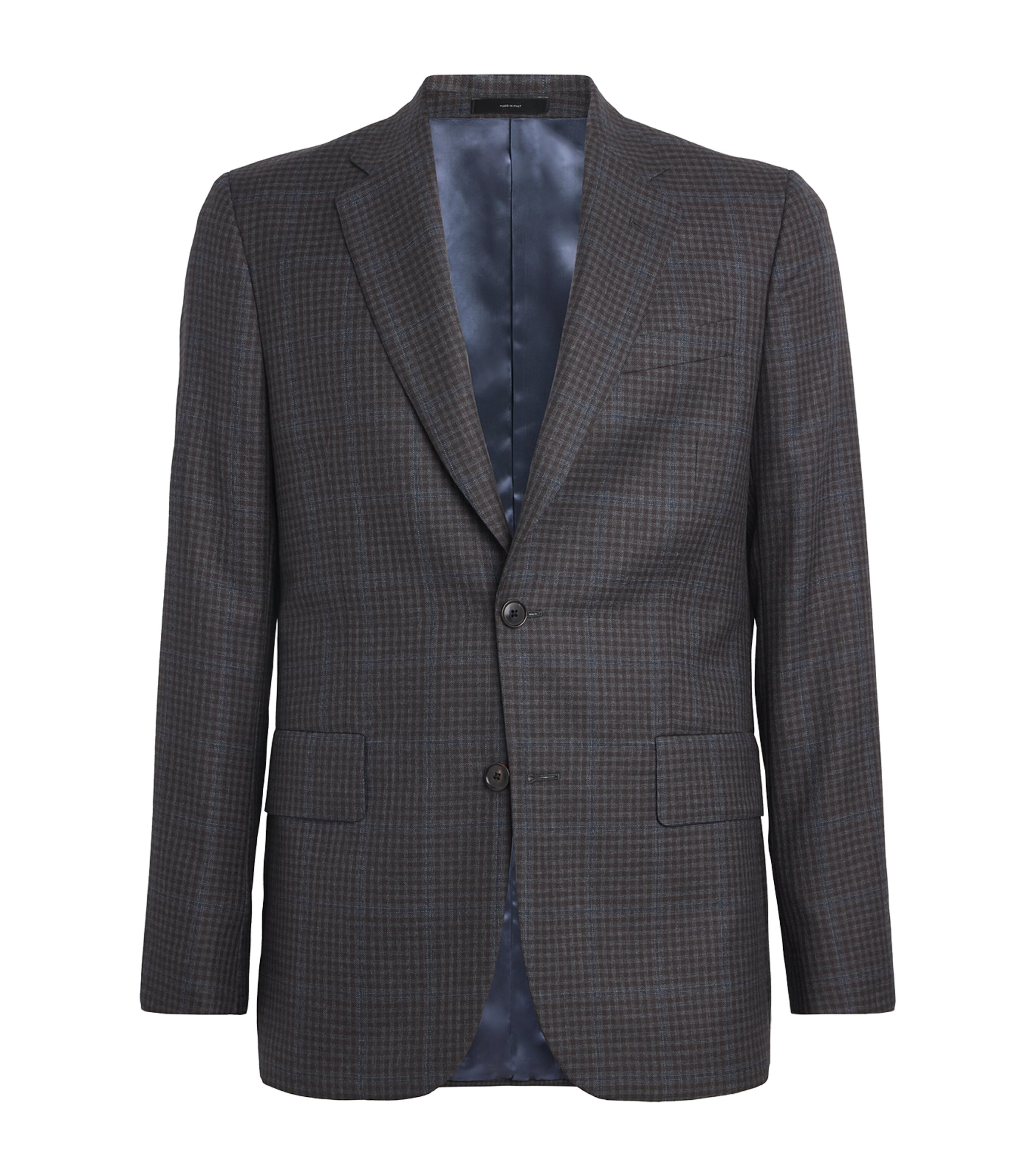 Paul Smith Wool Check Blazer In Blue