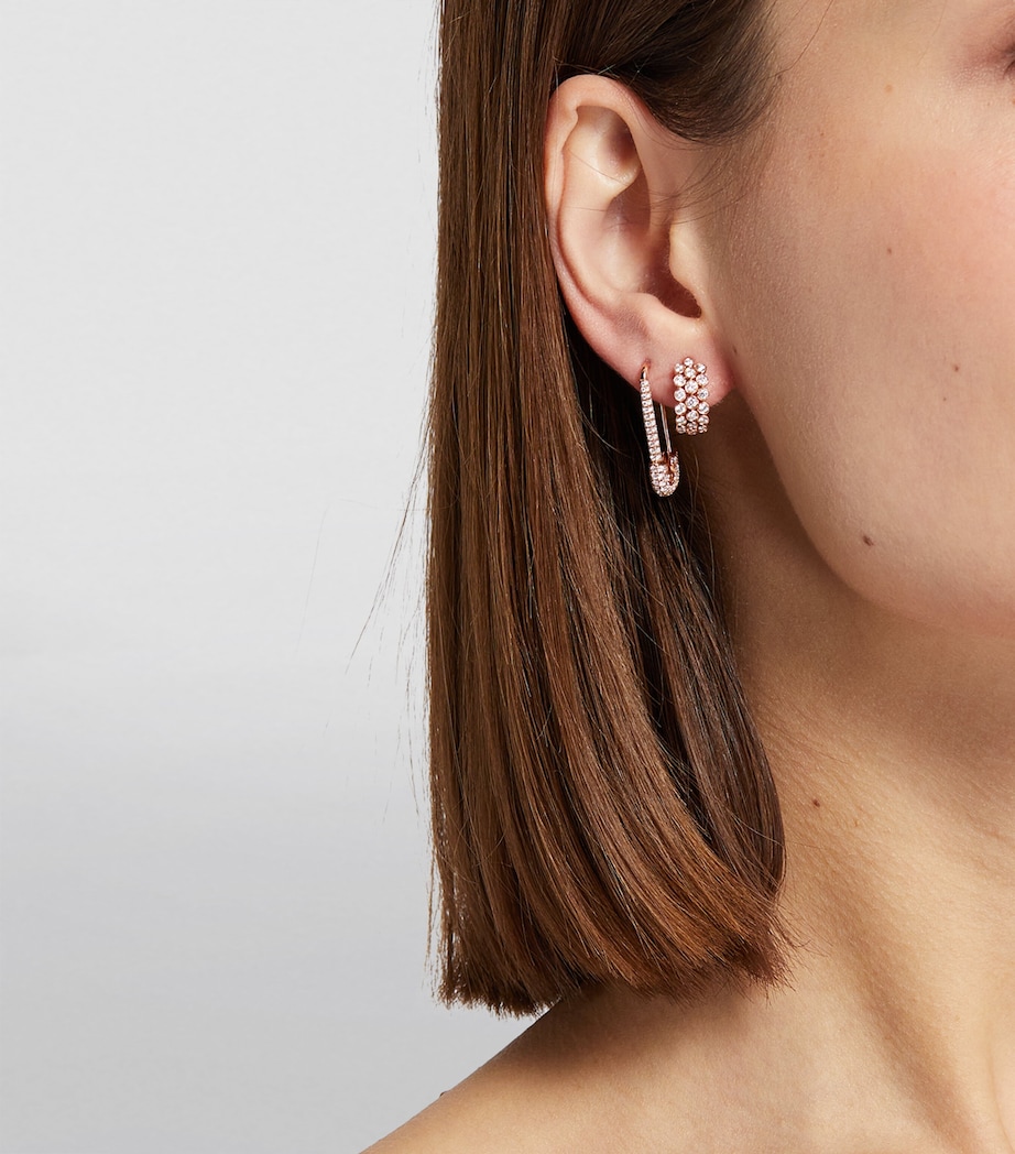 Anita Ko Rose Gold and Diamond Safety Pin Single Right Earring Rose Gold Image 4