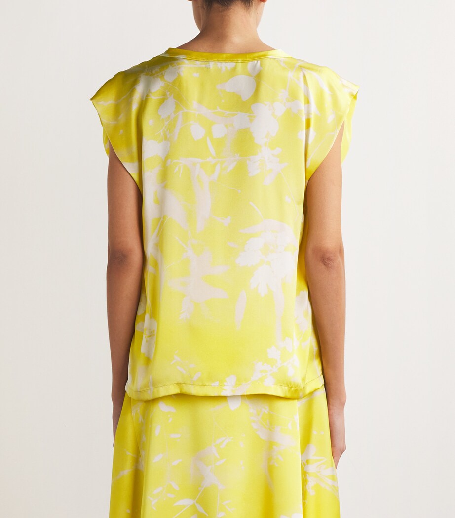 Fabiana Filippi Womens Silk Sleeveless T-Shirt Cedro Image 4