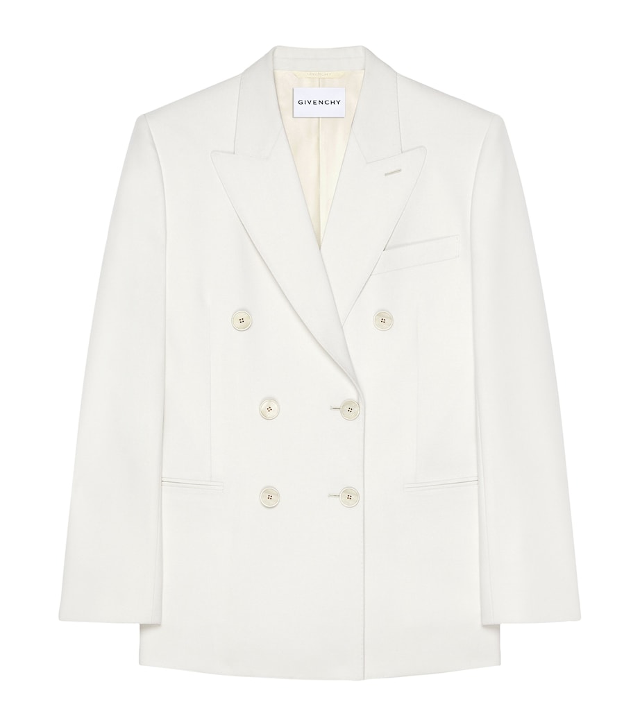 Givenchy Womens Wool-Mohair Double-Breasted Blazer White Image 1