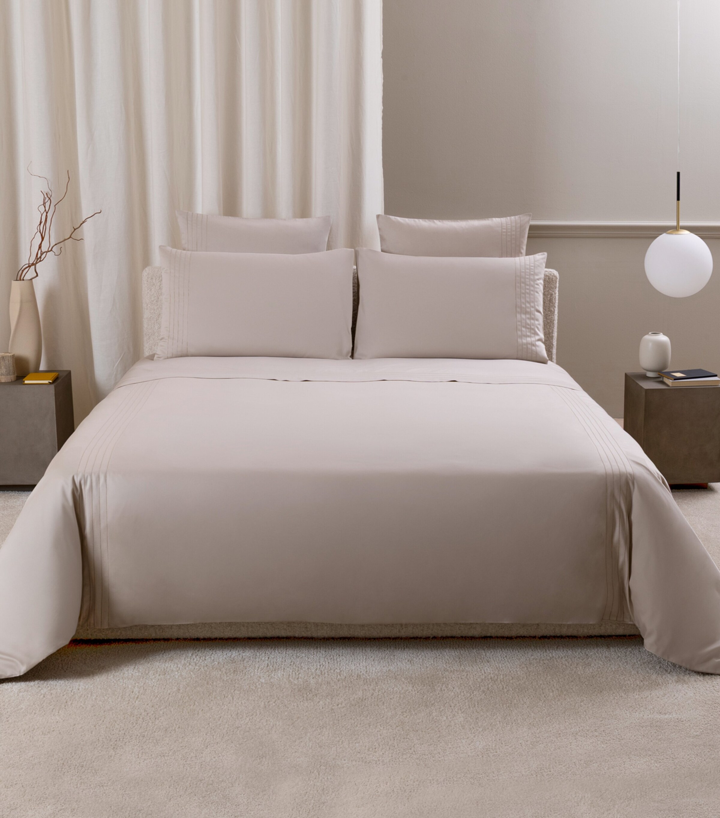 Frette Cotton Lush Ajour Standard Pillowcase Set (50cm x 80cm) Greige Image 2