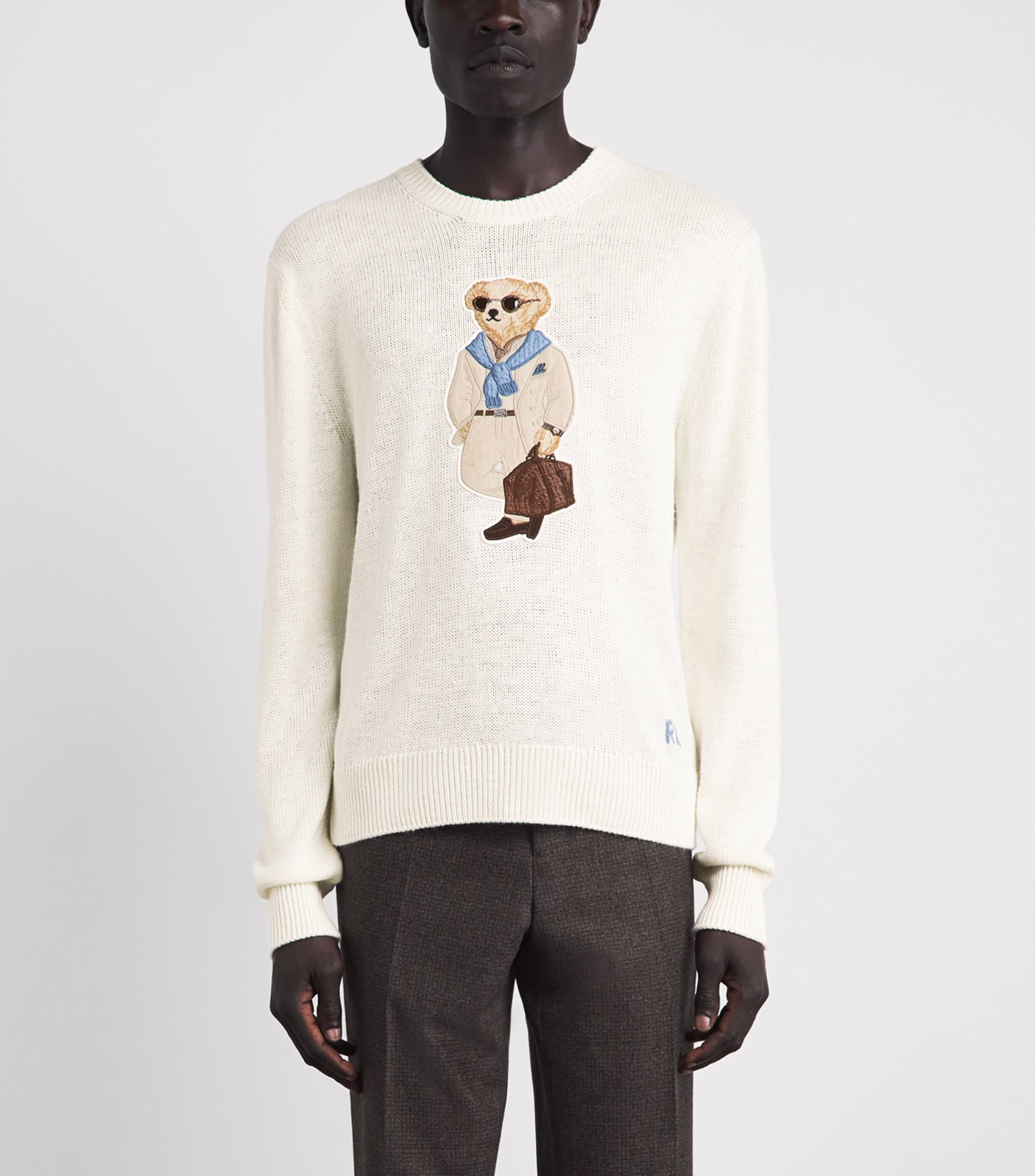 【値下げ】polo bear by Ralph Lauren 新品未使用スウェッ Ralph Lauren Purple Label Ivory Silk-Linen Polo Bear Sweater