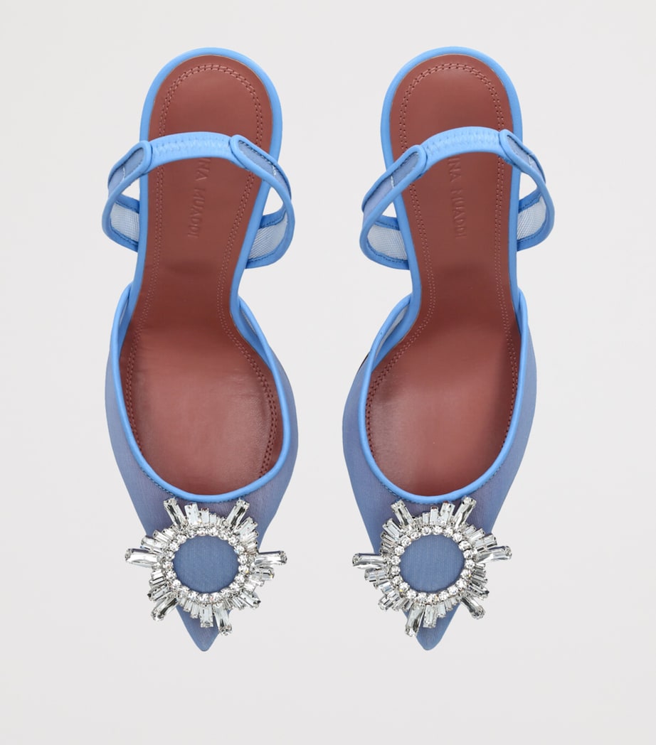 Amina Muaddi Mesh Begum Slingback Pumps 95 Pale Blue Image 4