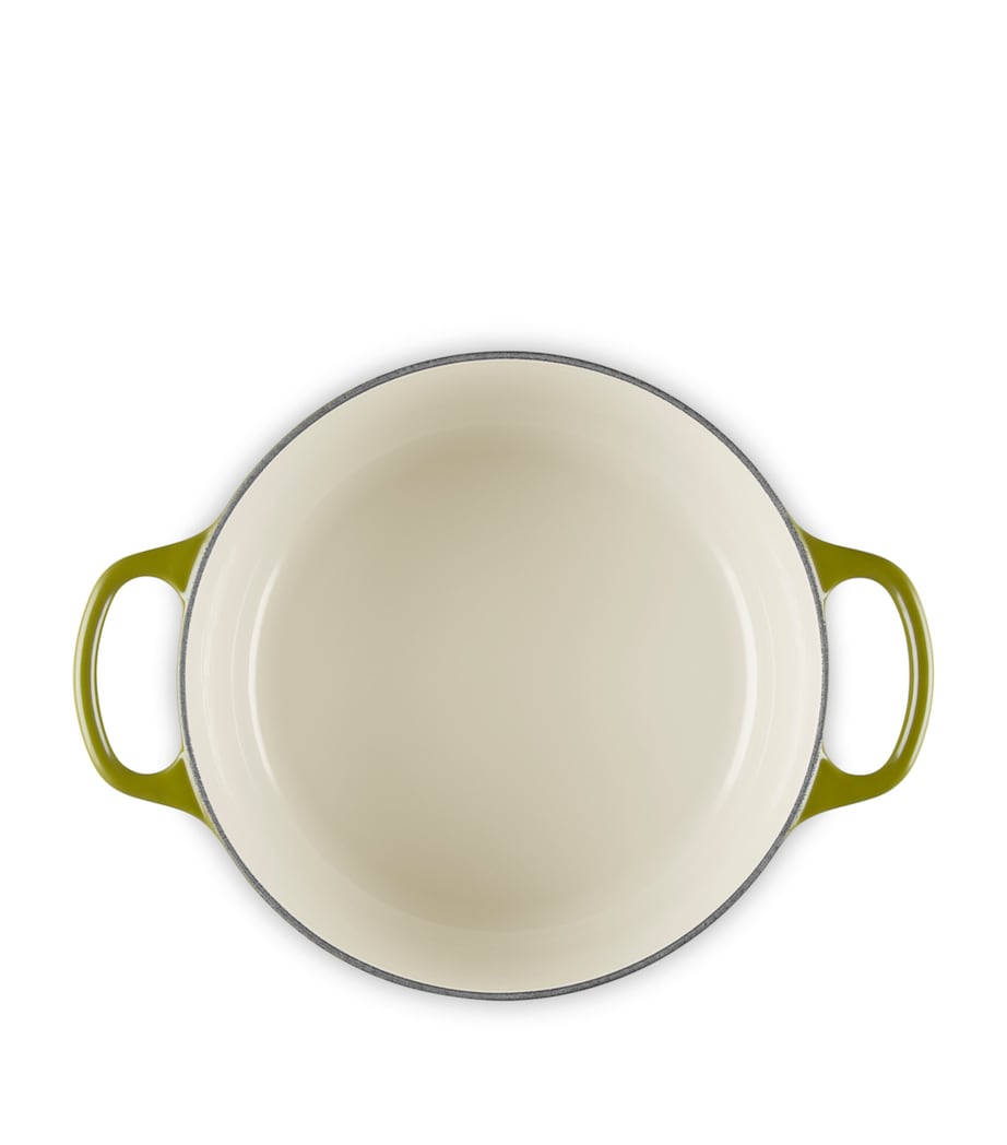 Enamelled Cast Iron Round Casserole Dish (24cm) OLIVE Image 5