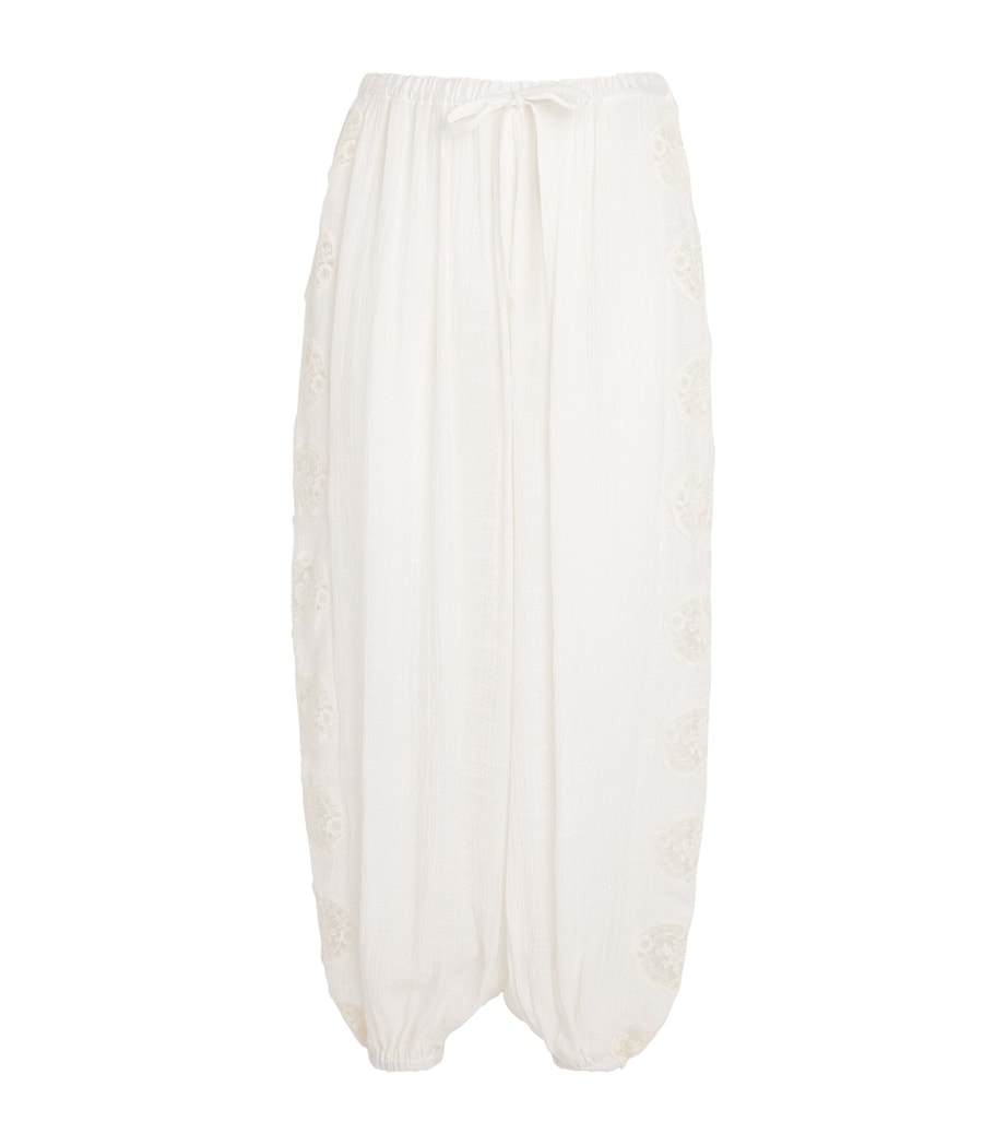 Sandro Paris Womens Crinkled Crepon Trousers White Image 1