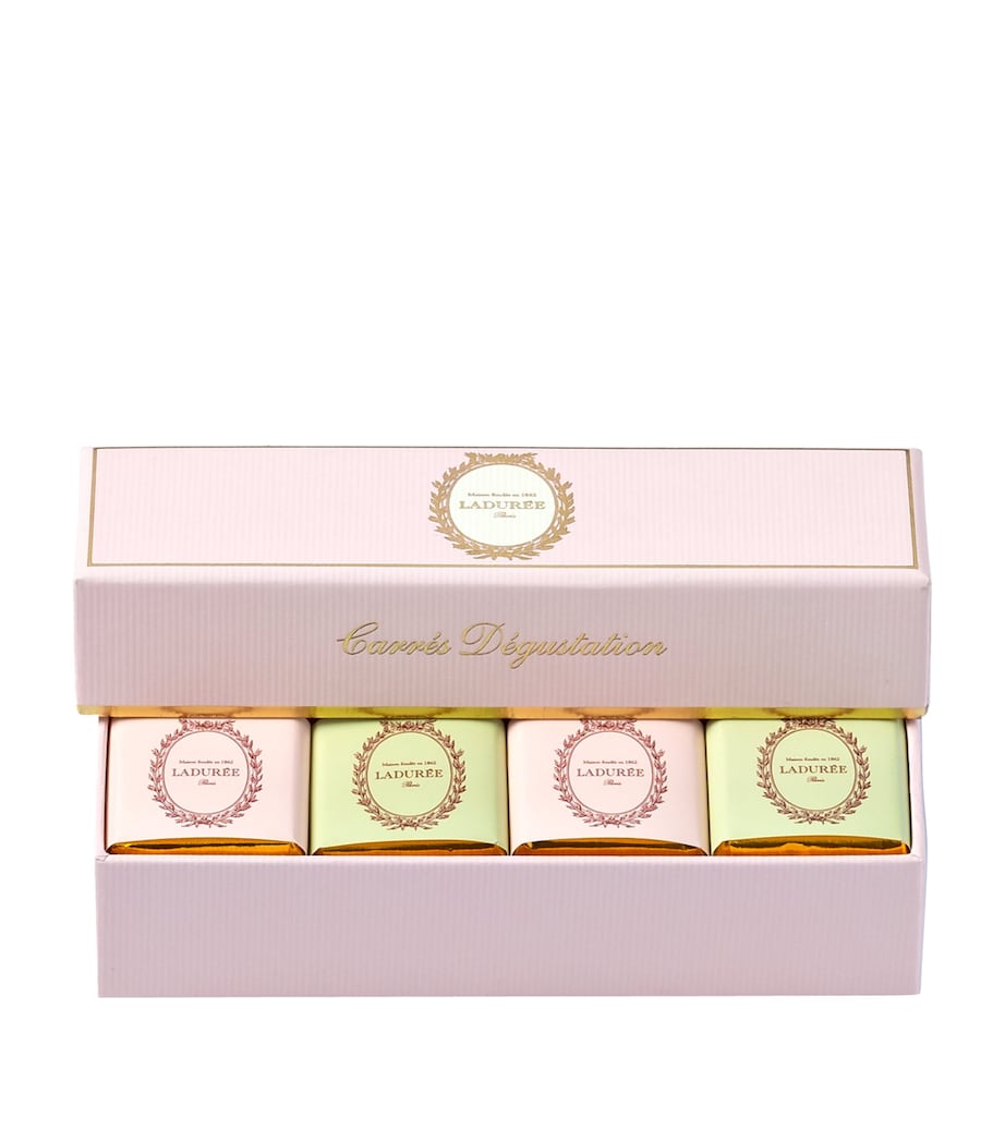 Ladurée Box of 28 Dark and Milk Chocolate Squares Image 1