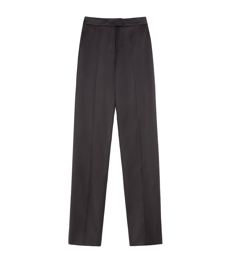 Valentino Womens Stretch-Silk Pleated Trousers Image 1