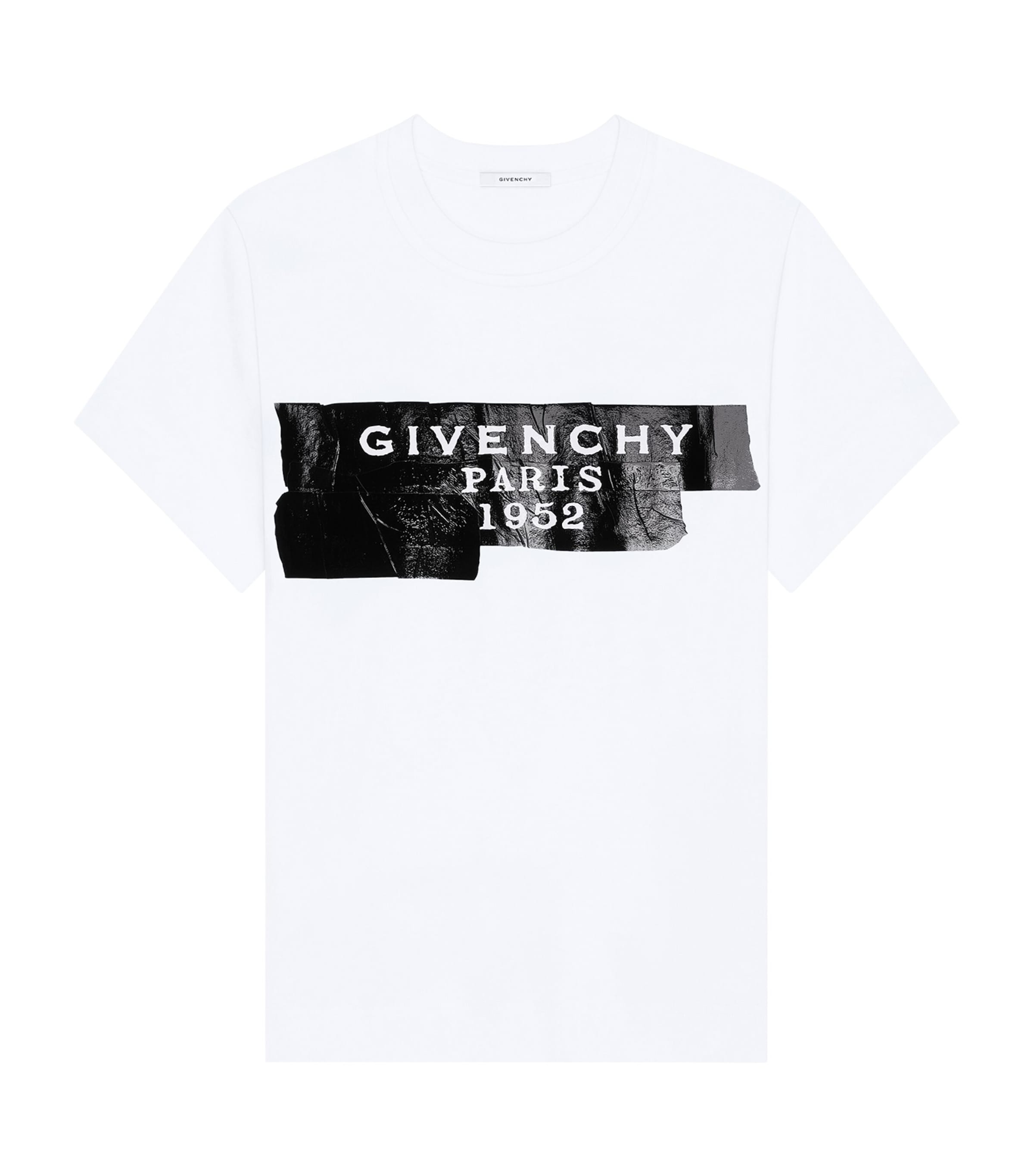 Givenchy Womens Tape Logo T-Shirt White Image 1