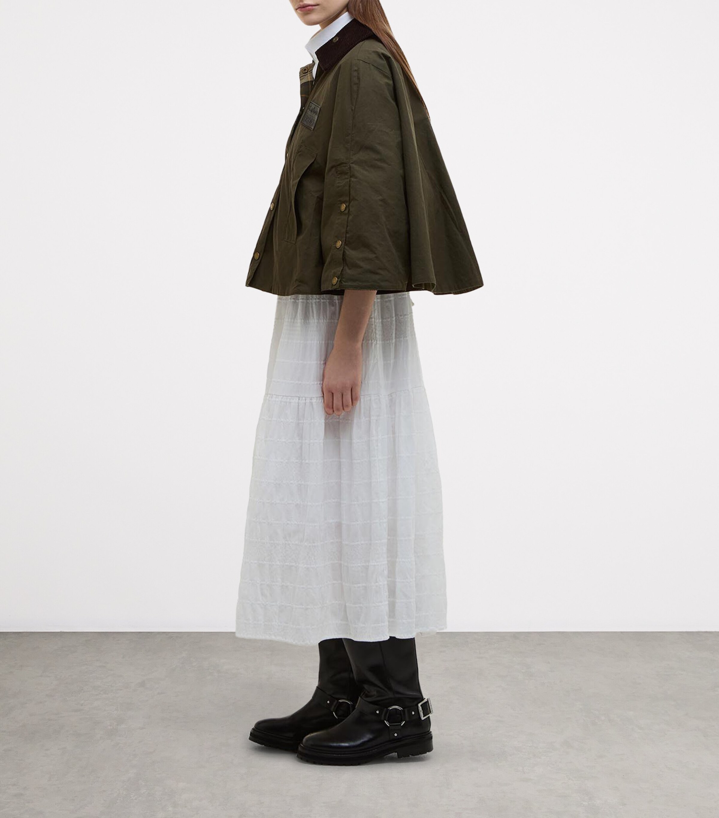 Barbour Womens x ERDEM Reversible Clover Trapeze Jacket Olive/sand/blck Flrl Image 5