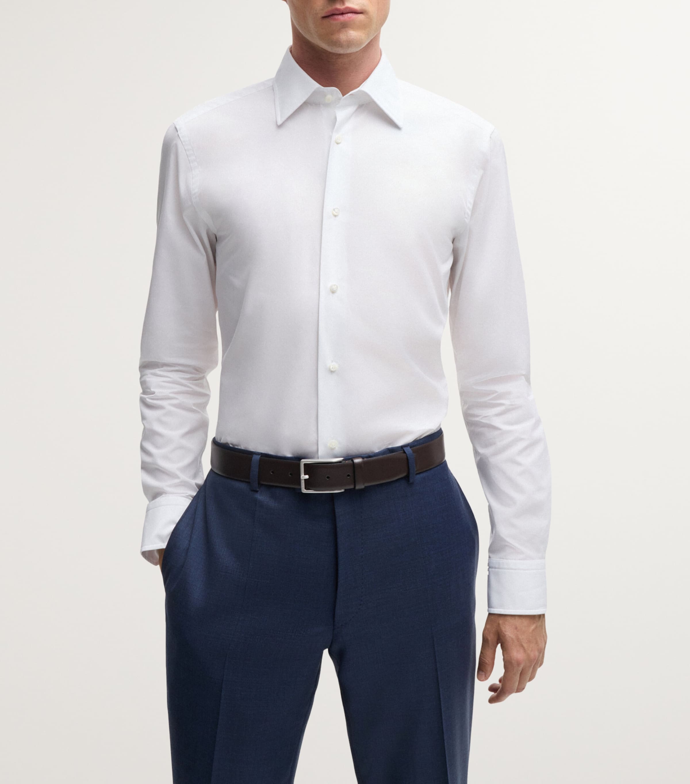 Cotton Poplin Slim Shirt 100 Image 2