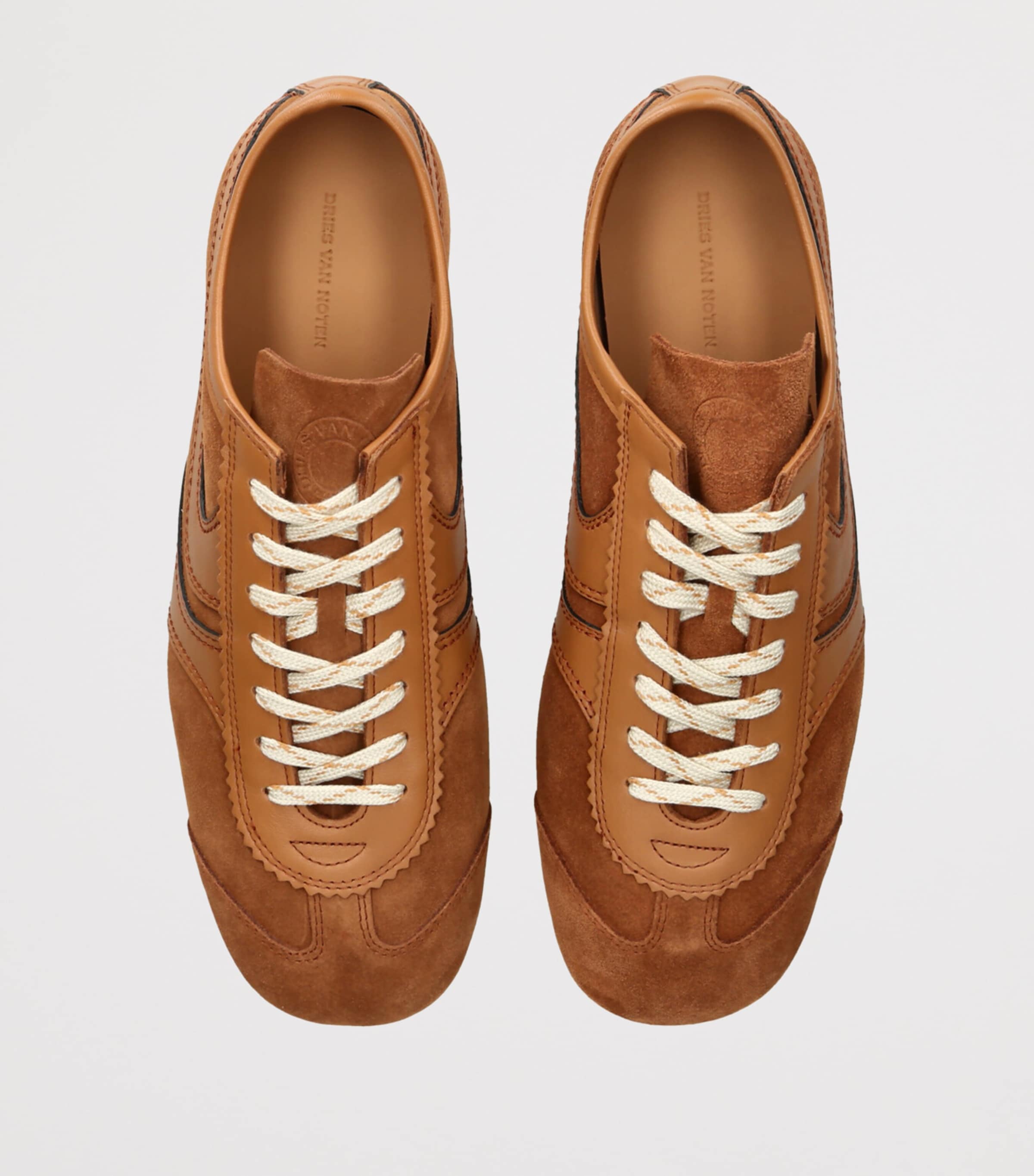 DRIES VAN NOTEN Suede Low-Top Sneakers Tan Image 5