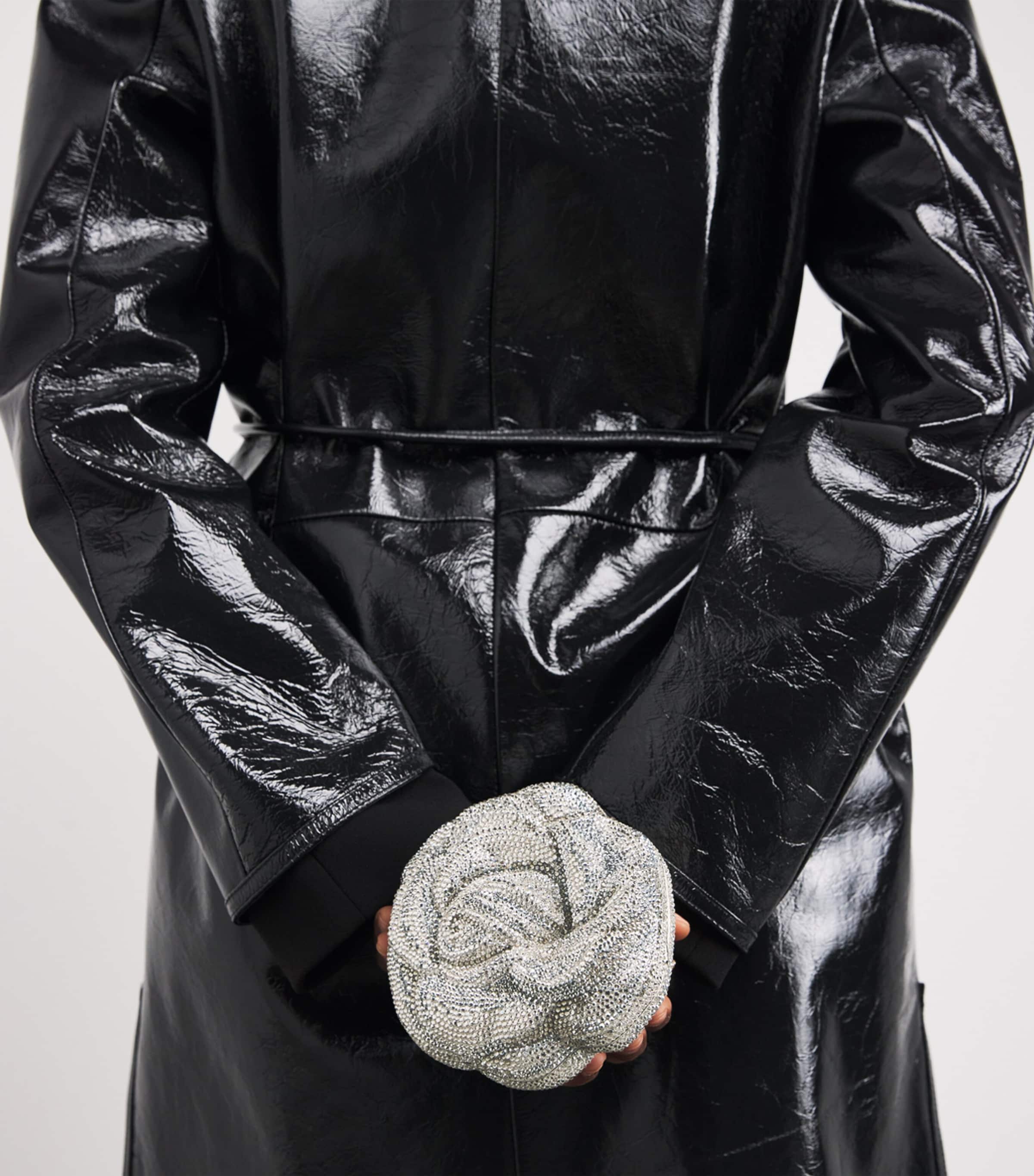 Crystal-Embellished Rose Clutch Bag SILVER RHINE MULTI Image 2