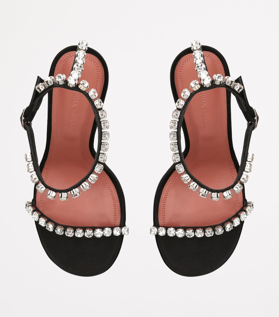 Satin Embellished Gigi Sandals 95 BLACK Image 4