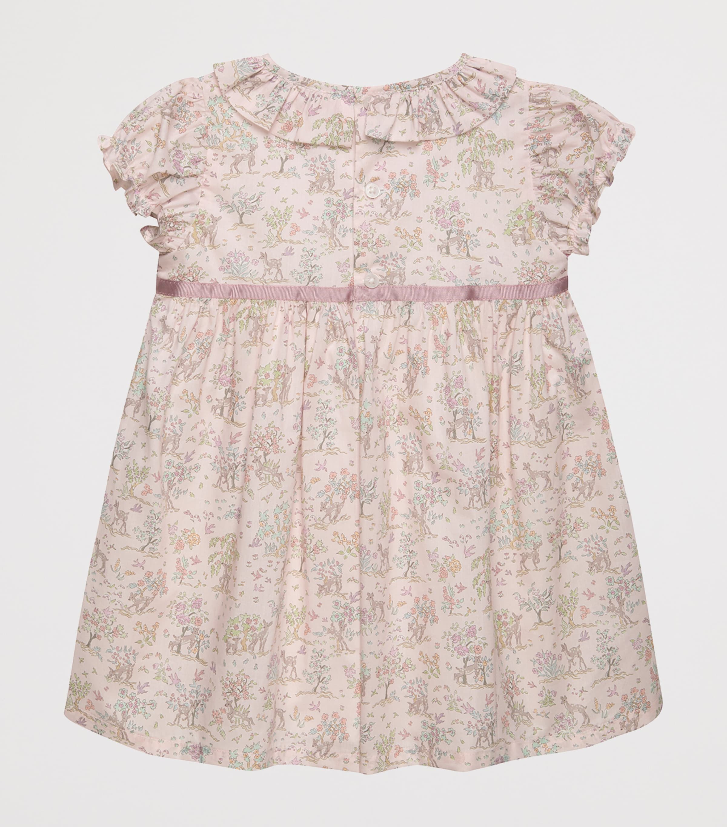 Trotters Cotton Liberty Print Willow Dress (6-24 Months) Pale Pink Image 2