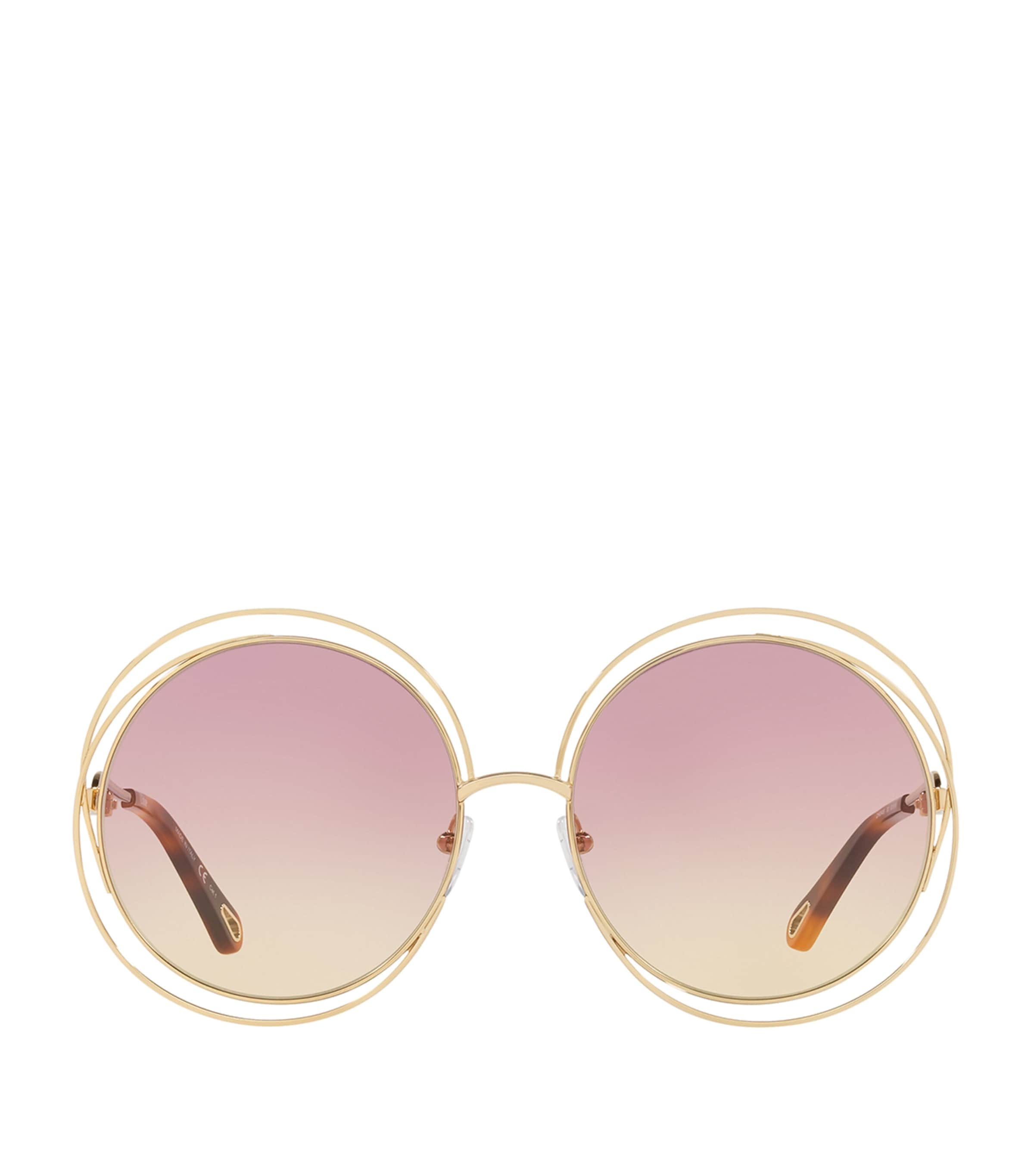 Chloé Round Carlina Sunglasses In Gold