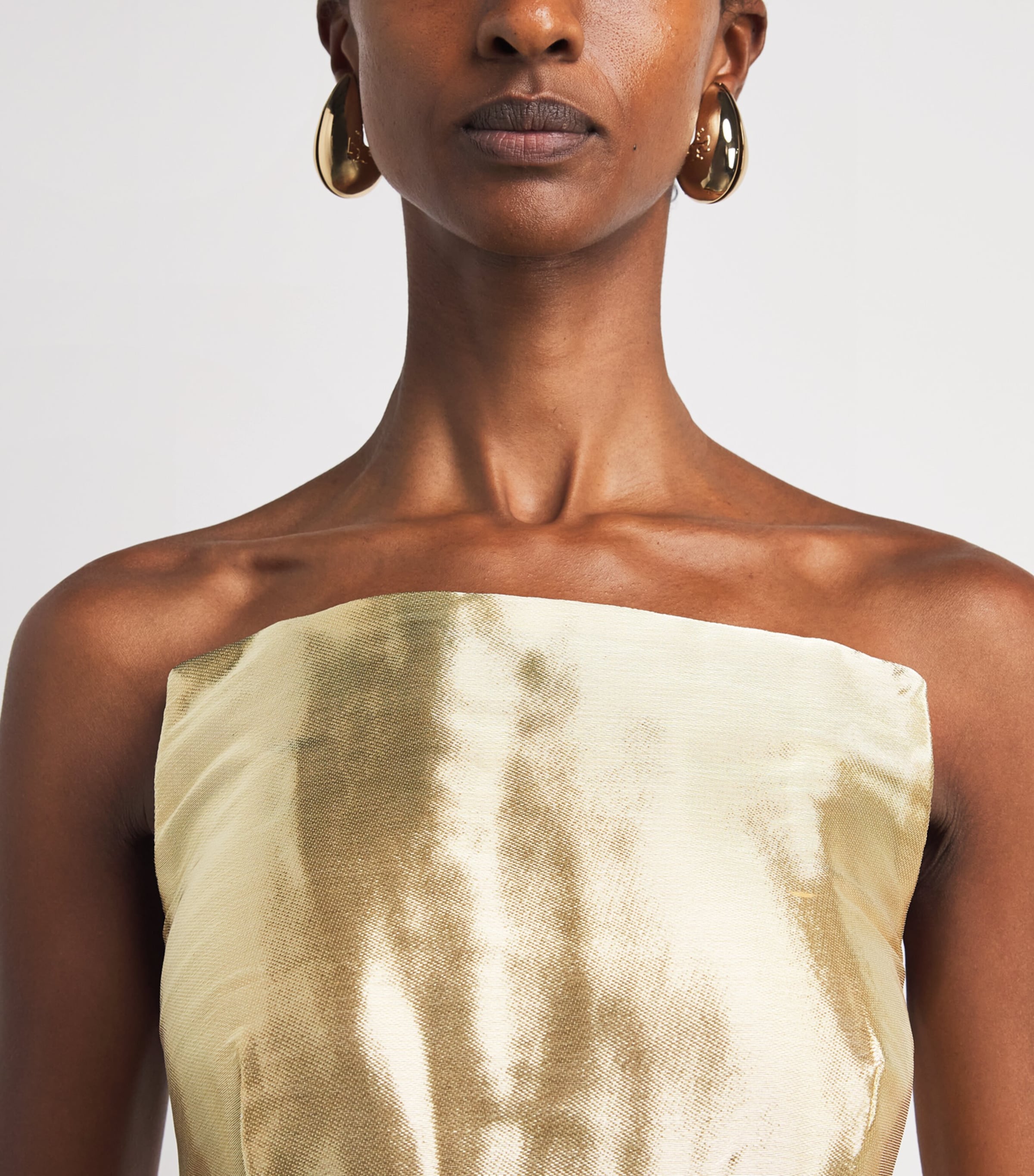 Cult Gaia Womens Satin Strapless Wren Mini Dress Gold Image 3
