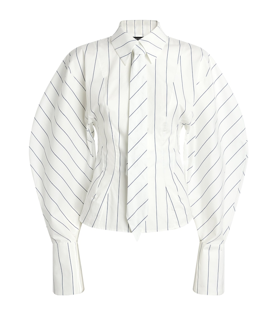 Cotton Poplin Striped Shirt WHITE STRIPE Image 1