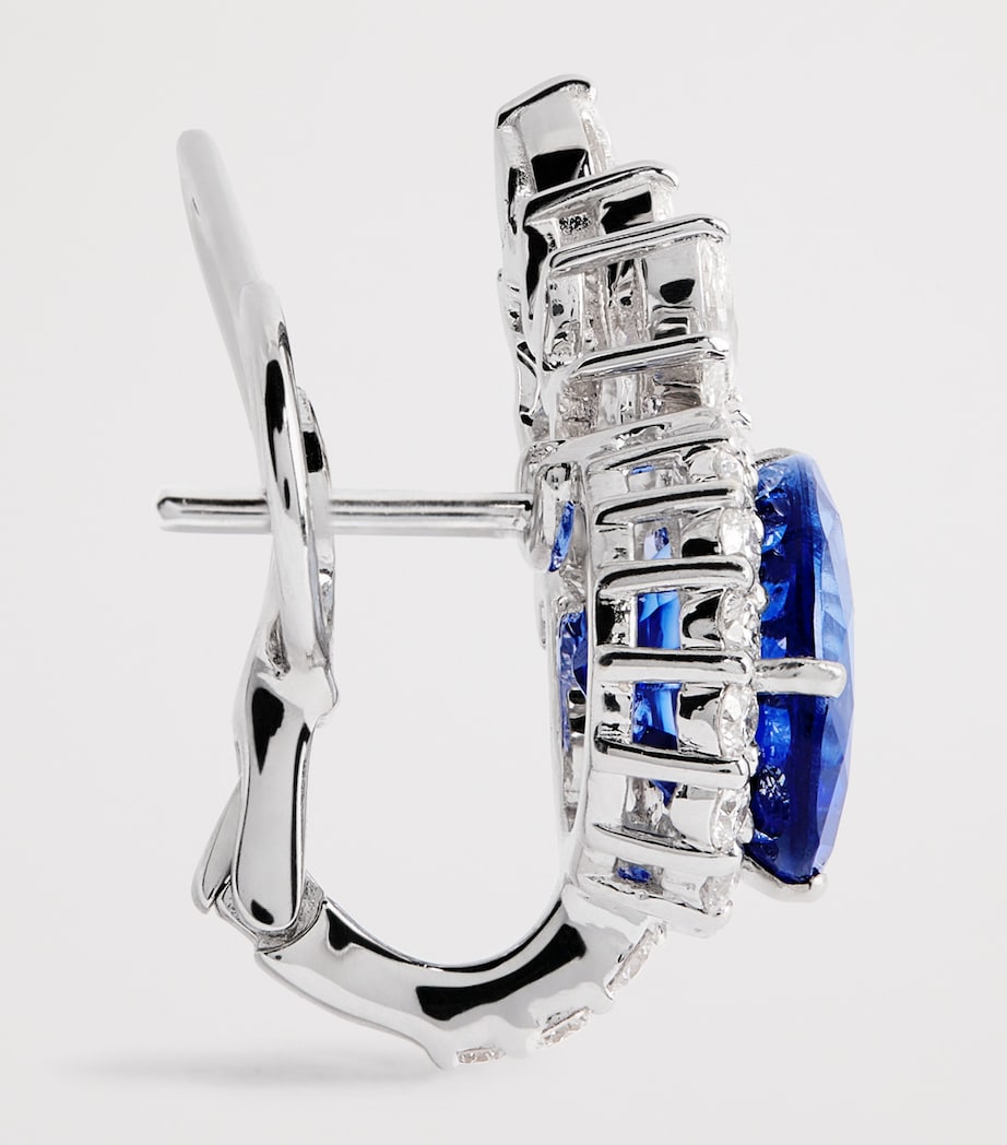 White Gold, Diamond and Sapphire Reign Supreme Stud Earrings WHITE GOLD Image 3