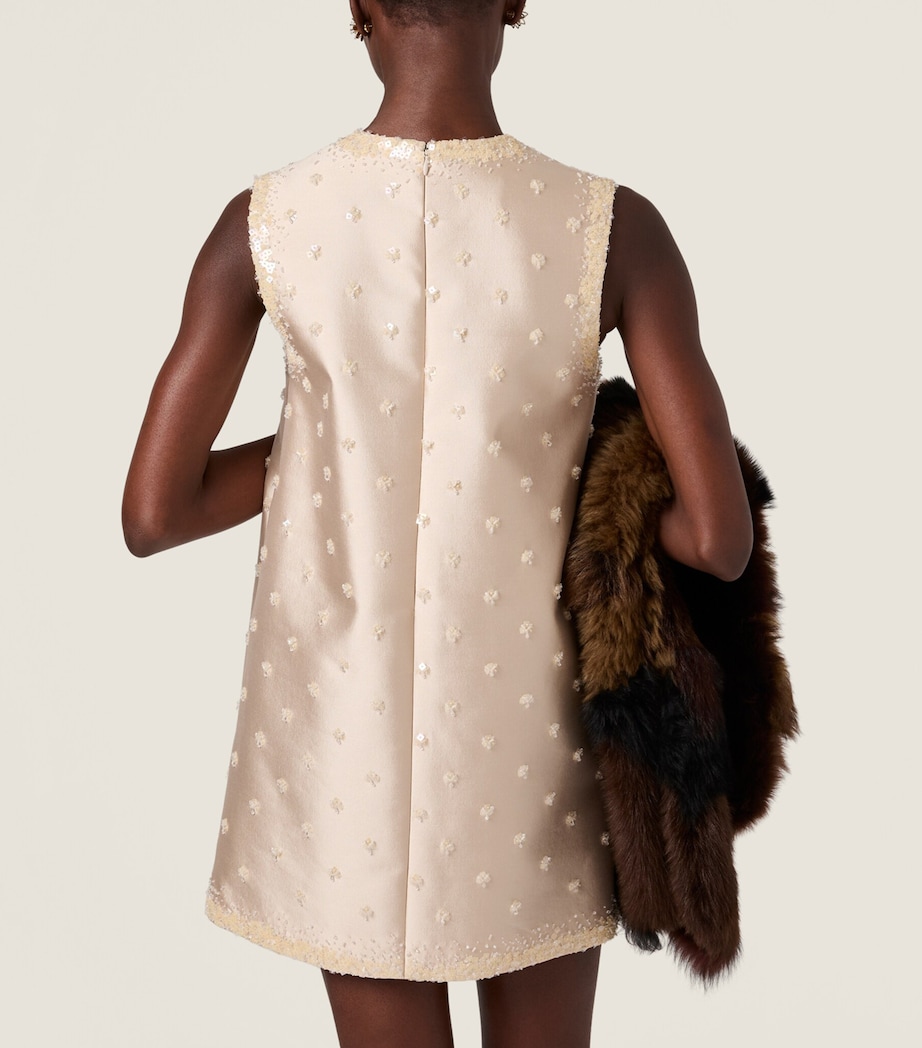 Silk-Wool Embroidered Mini Dress F0036 Image 3