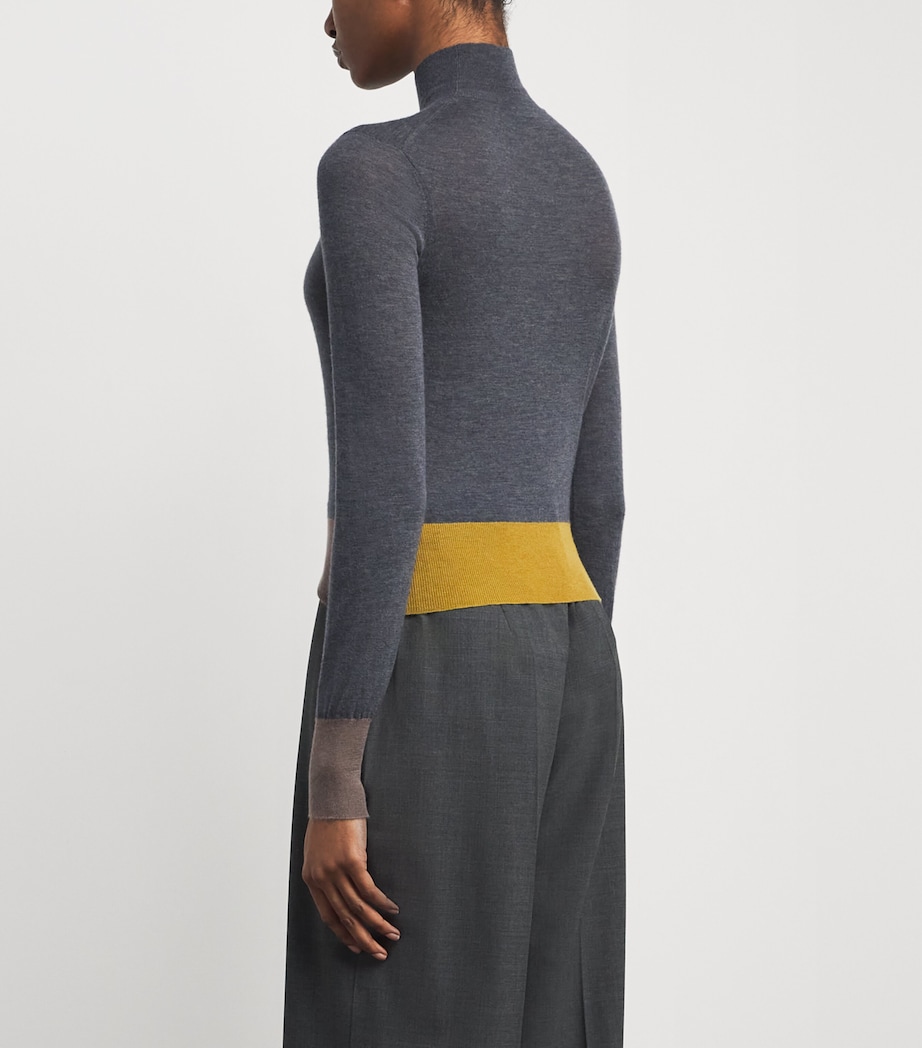 Cashmere High-Neck Sweater SMOKE COMBO Image 4