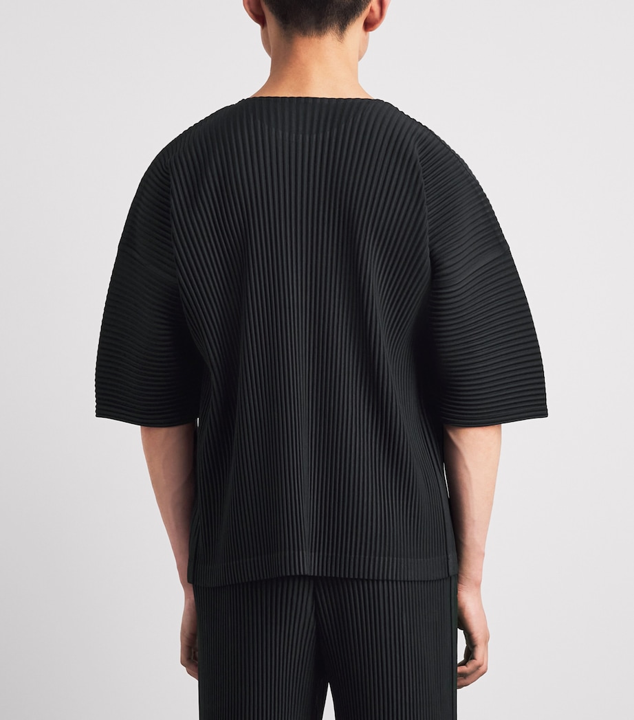 Homme Plissé Issey Miyake Mens Pleated Short-Sleeve T-Shirt Black Image 5