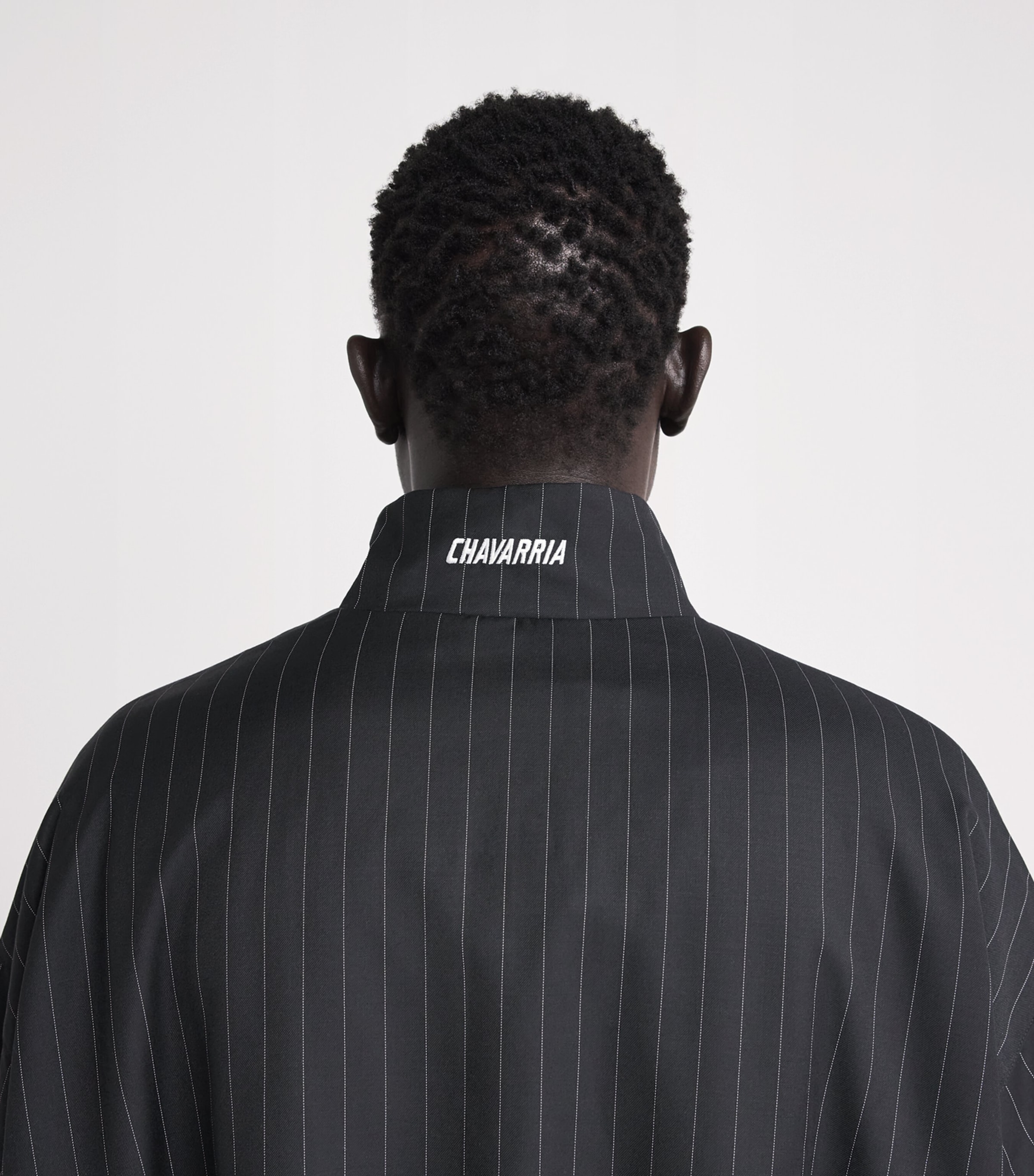 Willy Chavarria Mens x adidas Originals Pinstripe Track Jacket Black/white Image 3