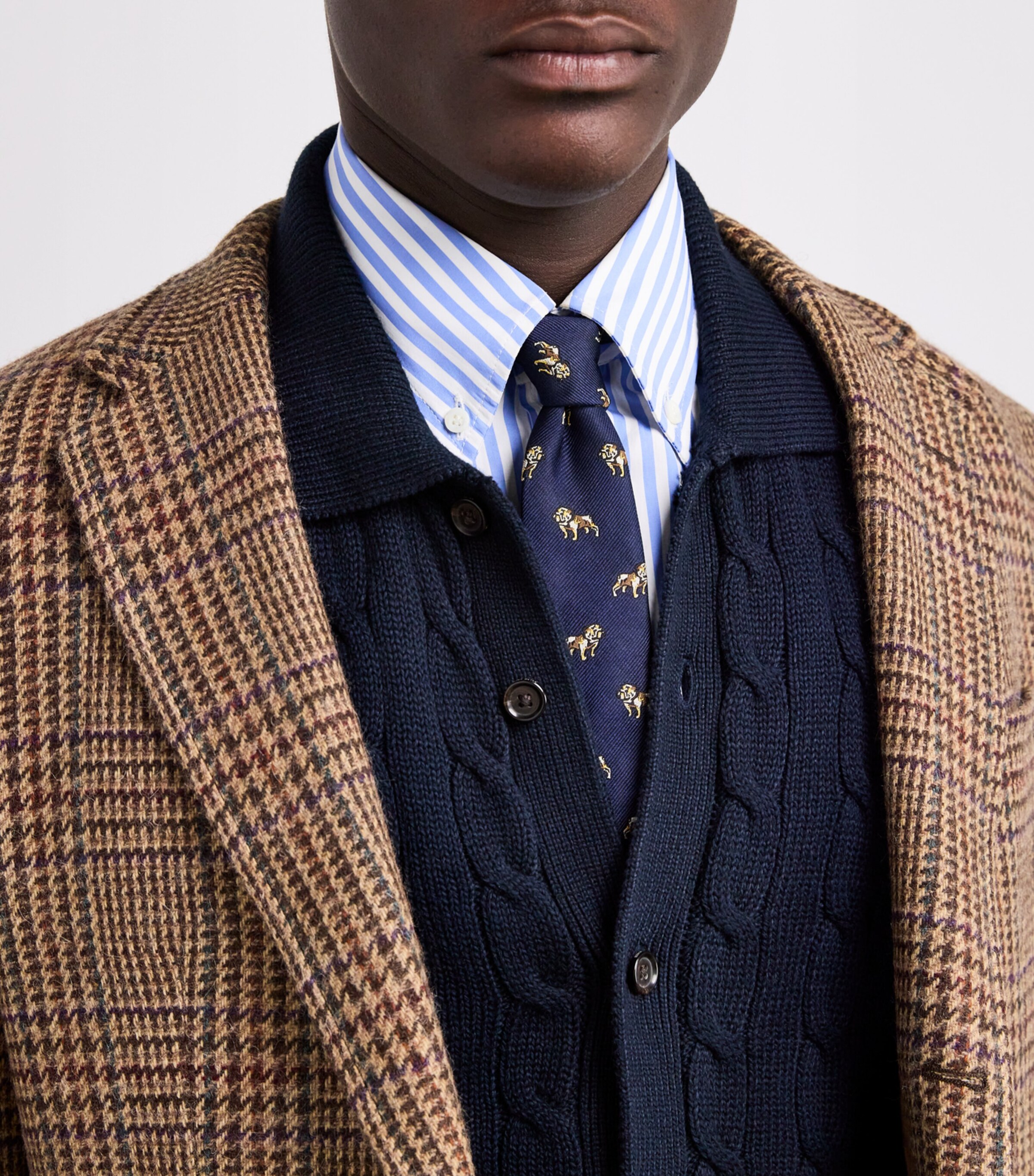Wool Glen Plaid Blazer BROWN Image 6