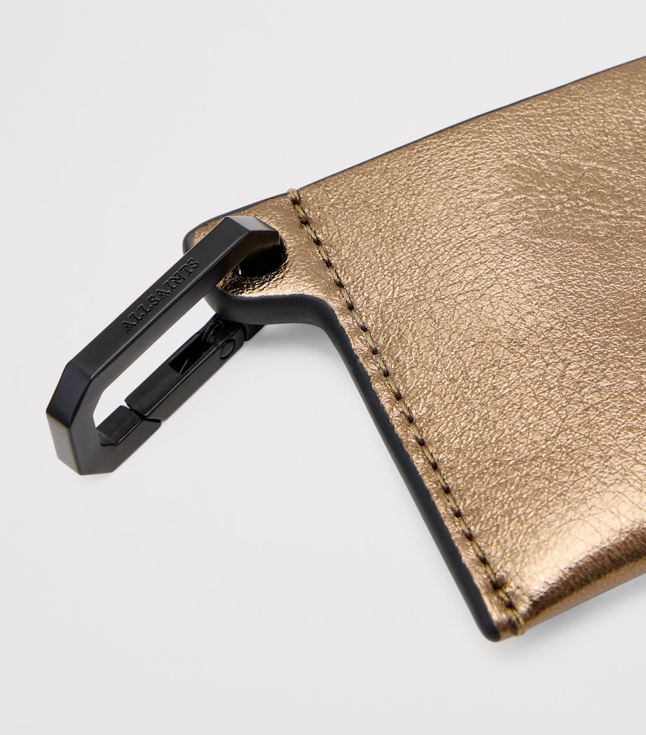 Metallic Leather Hex Card Holder WARM BRASS Image 4