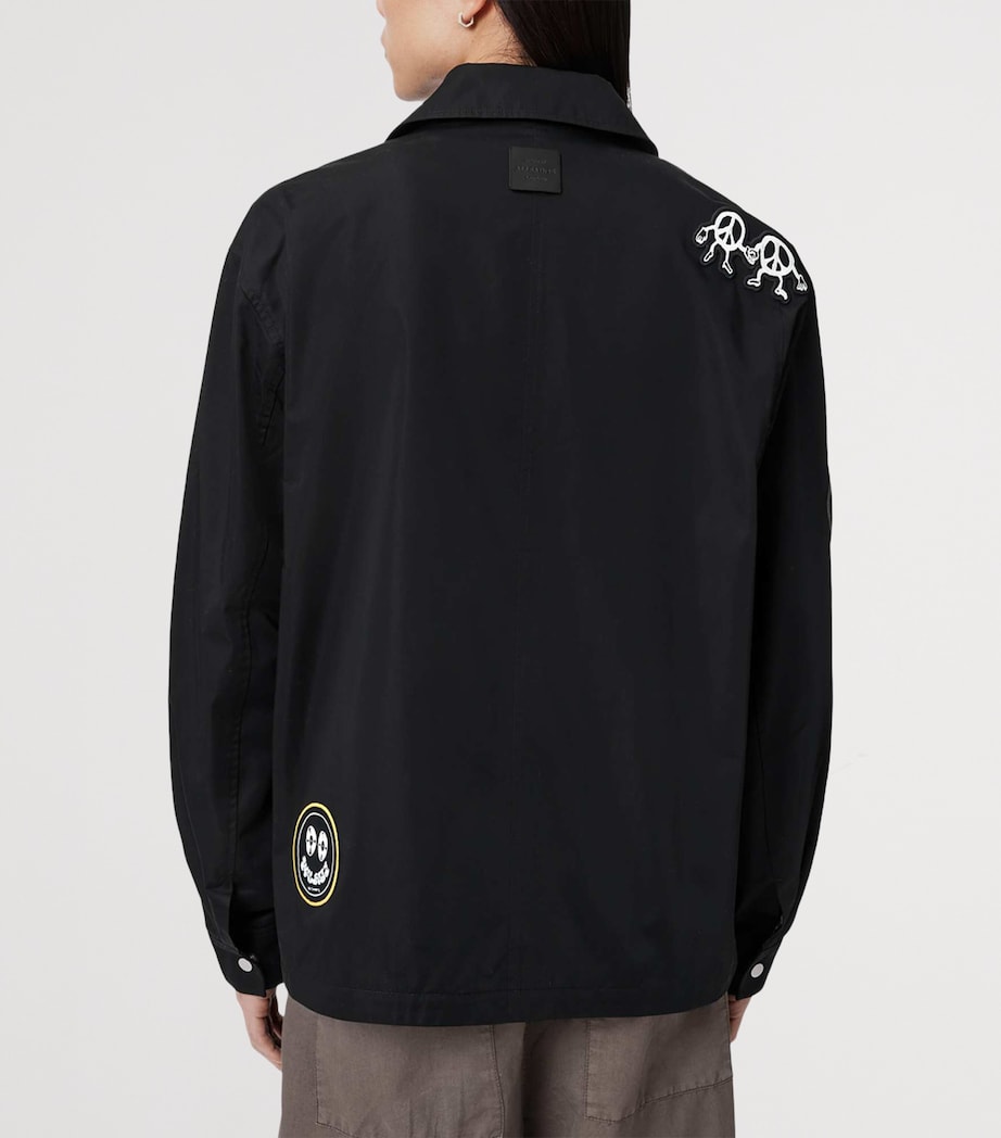AllSaints Mens Soundman Coach Jacket Black Image 4
