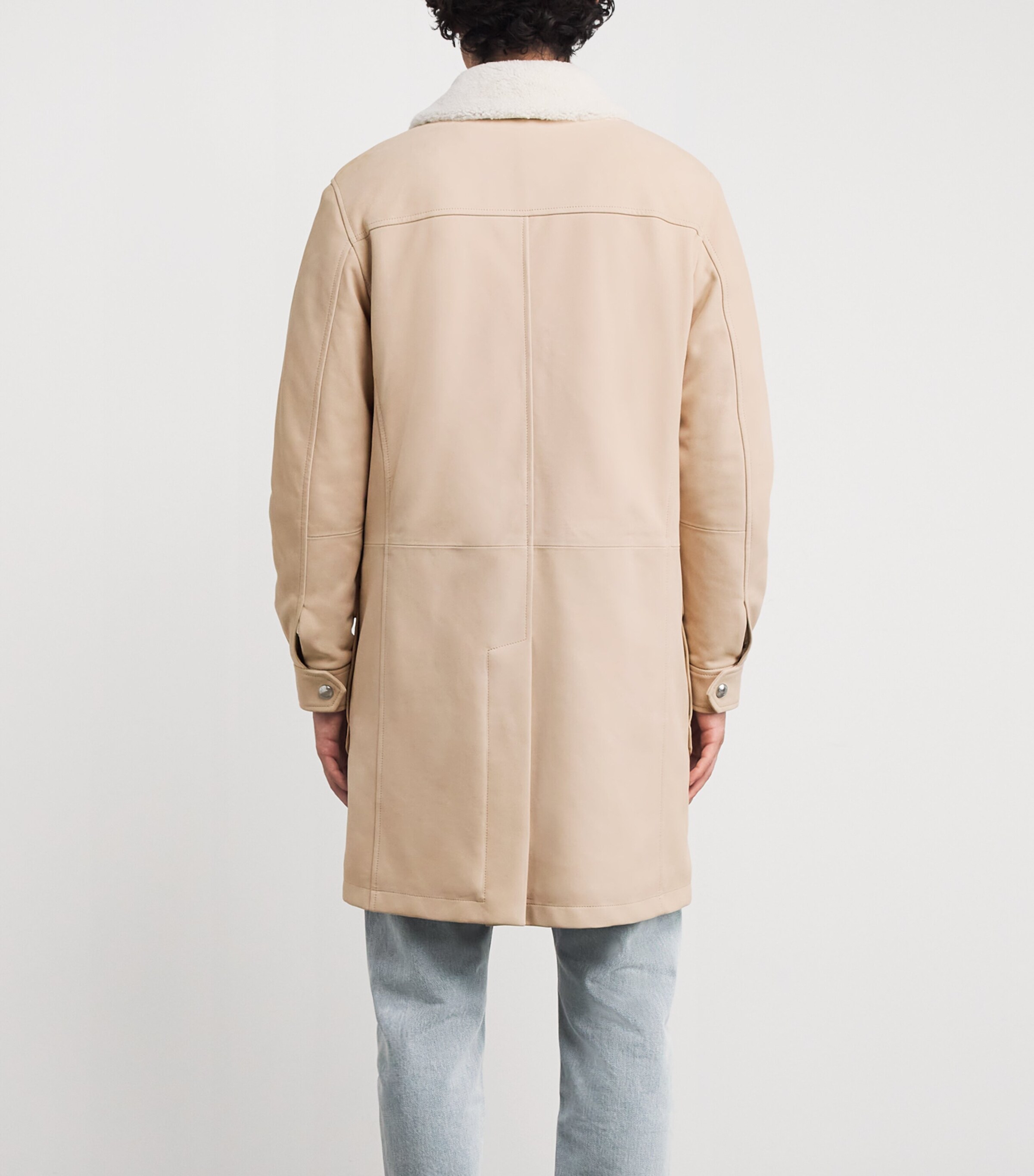 Nubuck Leather Shearling-Collar Parka SABBIA Image 4